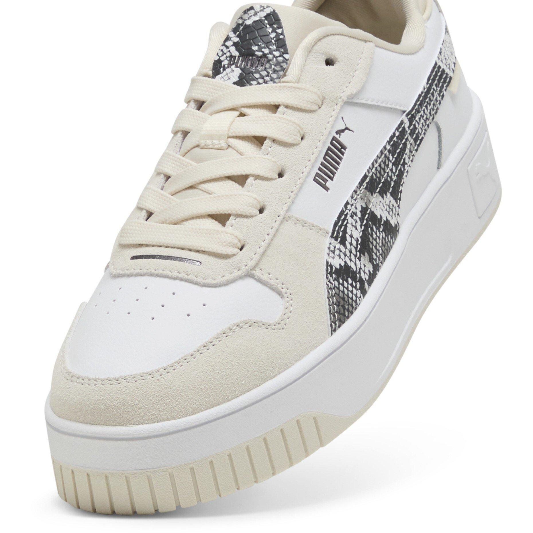 W.Wht/A.Snow - Puma - Carina Street Snake Chic Low-Top Trainers Womens - 6