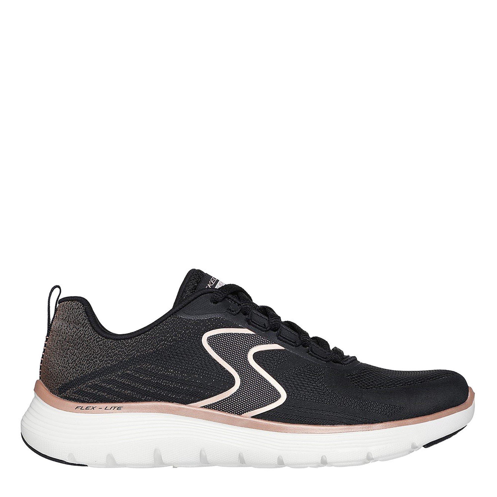 Black/Rose Gold - Skechers - Flex Appeal 5.0 Slip On Trainers Womens - 3