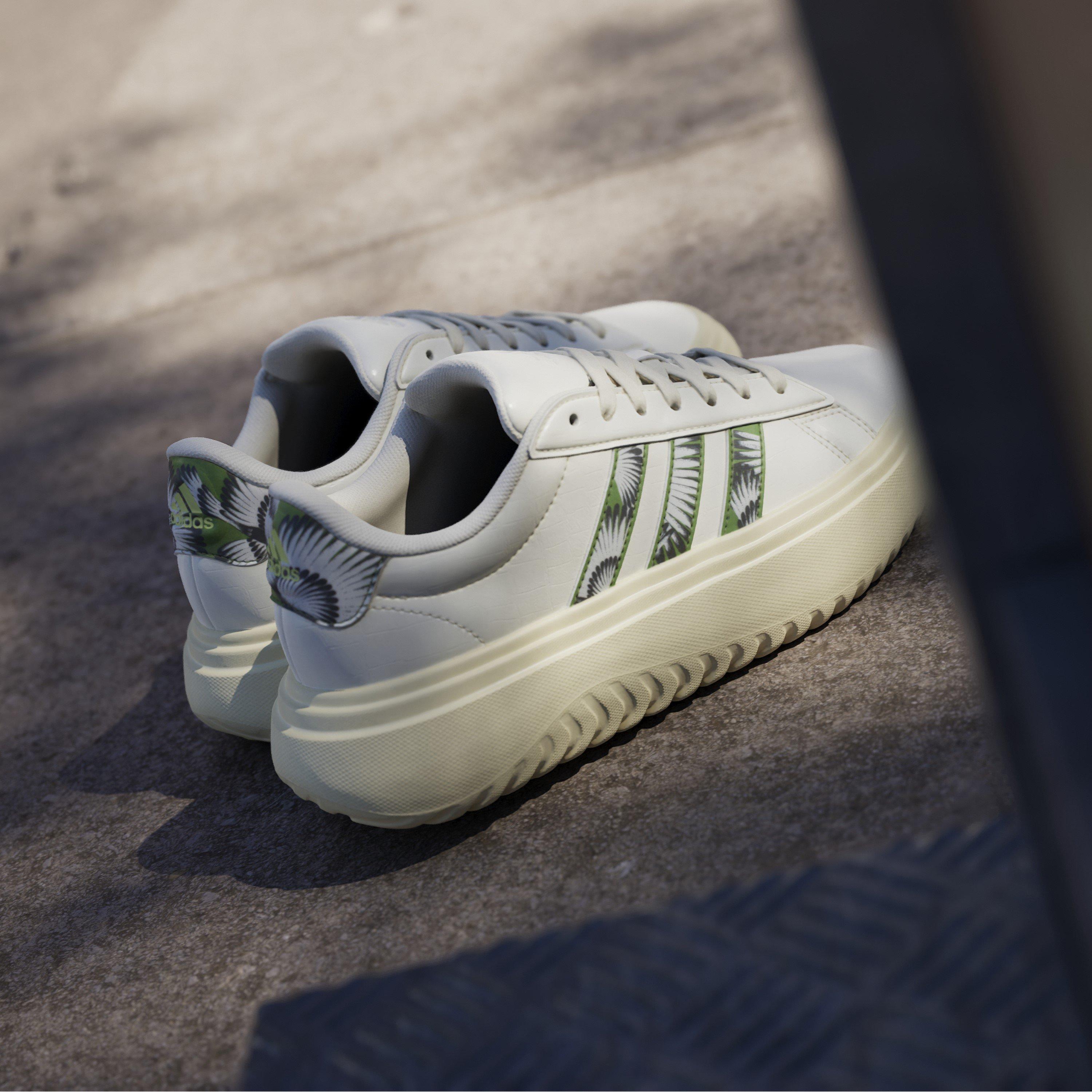 White/Green - adidas - Grand Court Platform Shoes Womens - 13