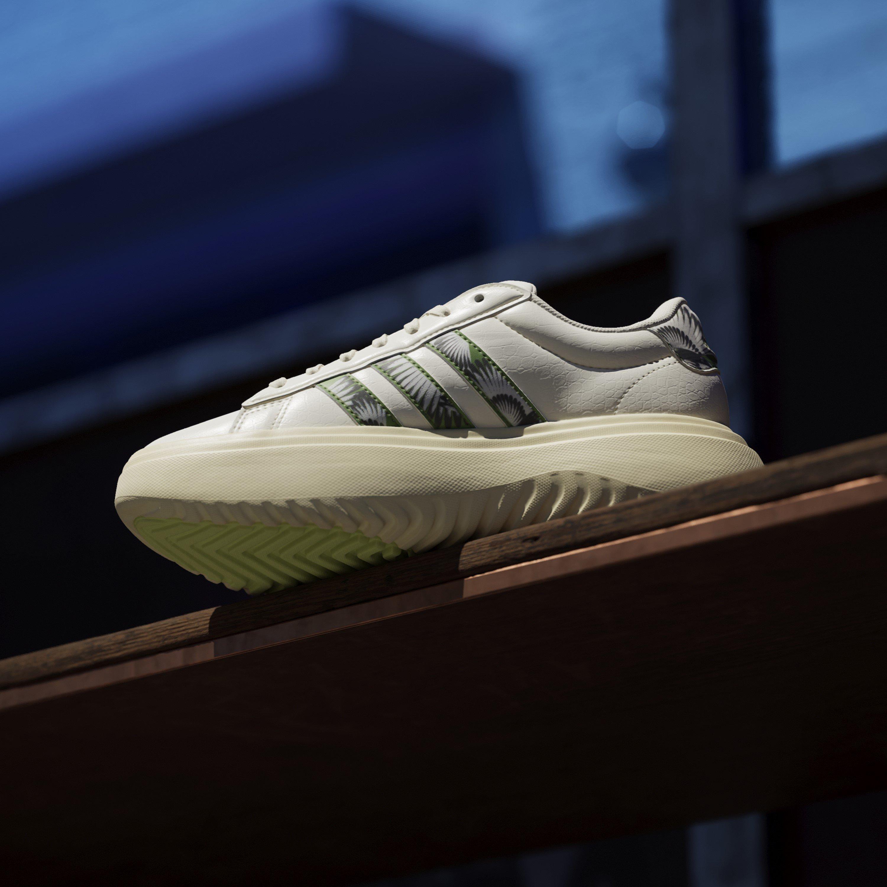 White/Green - adidas - Grand Court Platform Shoes Womens - 14