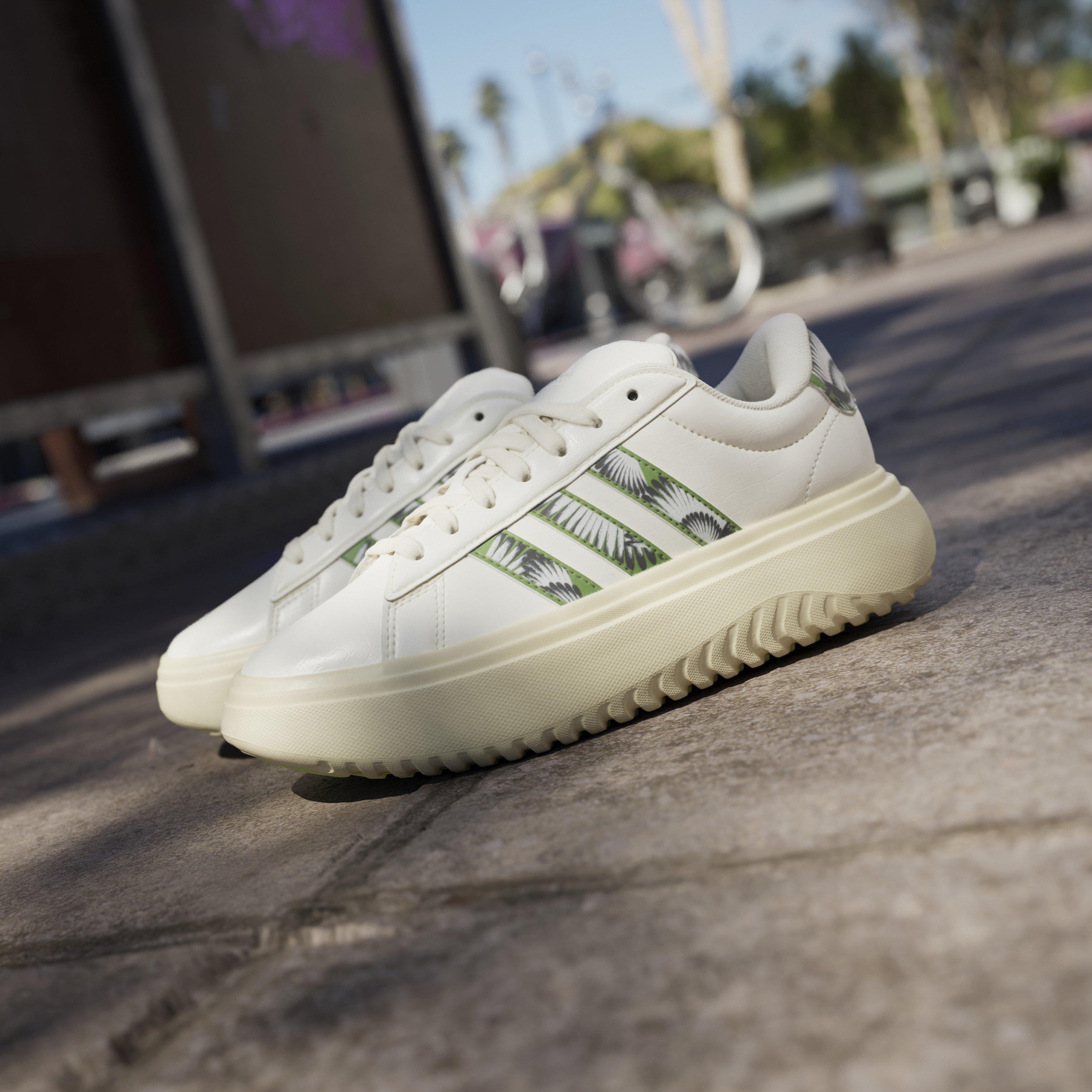 White/Green - adidas - Grand Court Platform Shoes Womens - 15