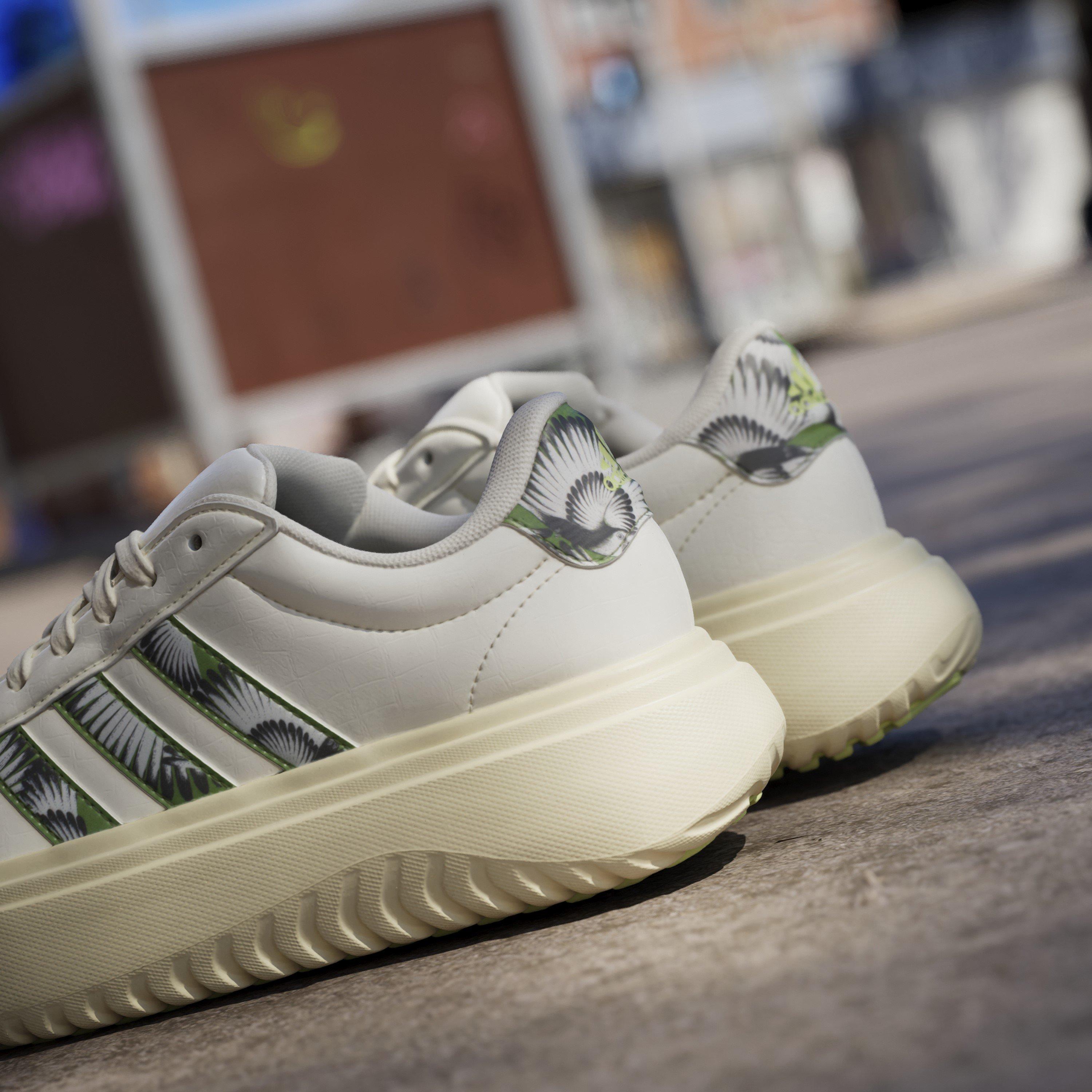 White/Green - adidas - Grand Court Platform Shoes Womens - 16