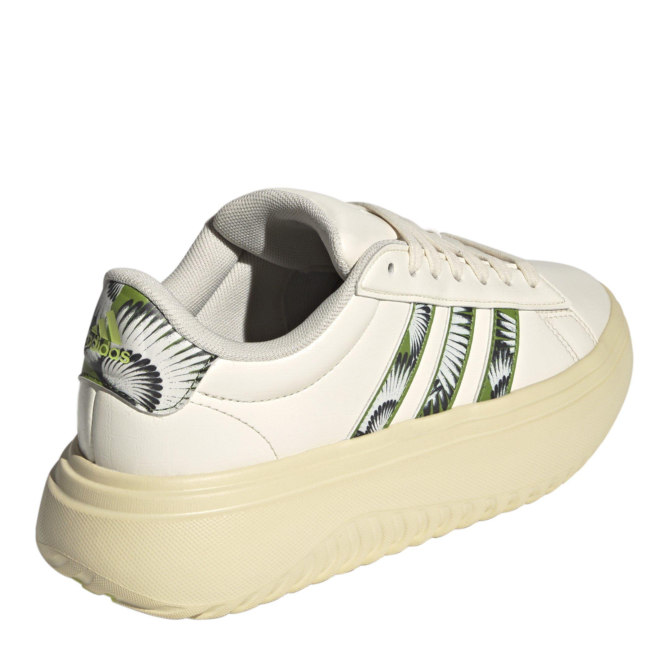 White/Green - adidas - Grand Court Platform Shoes Womens - 4