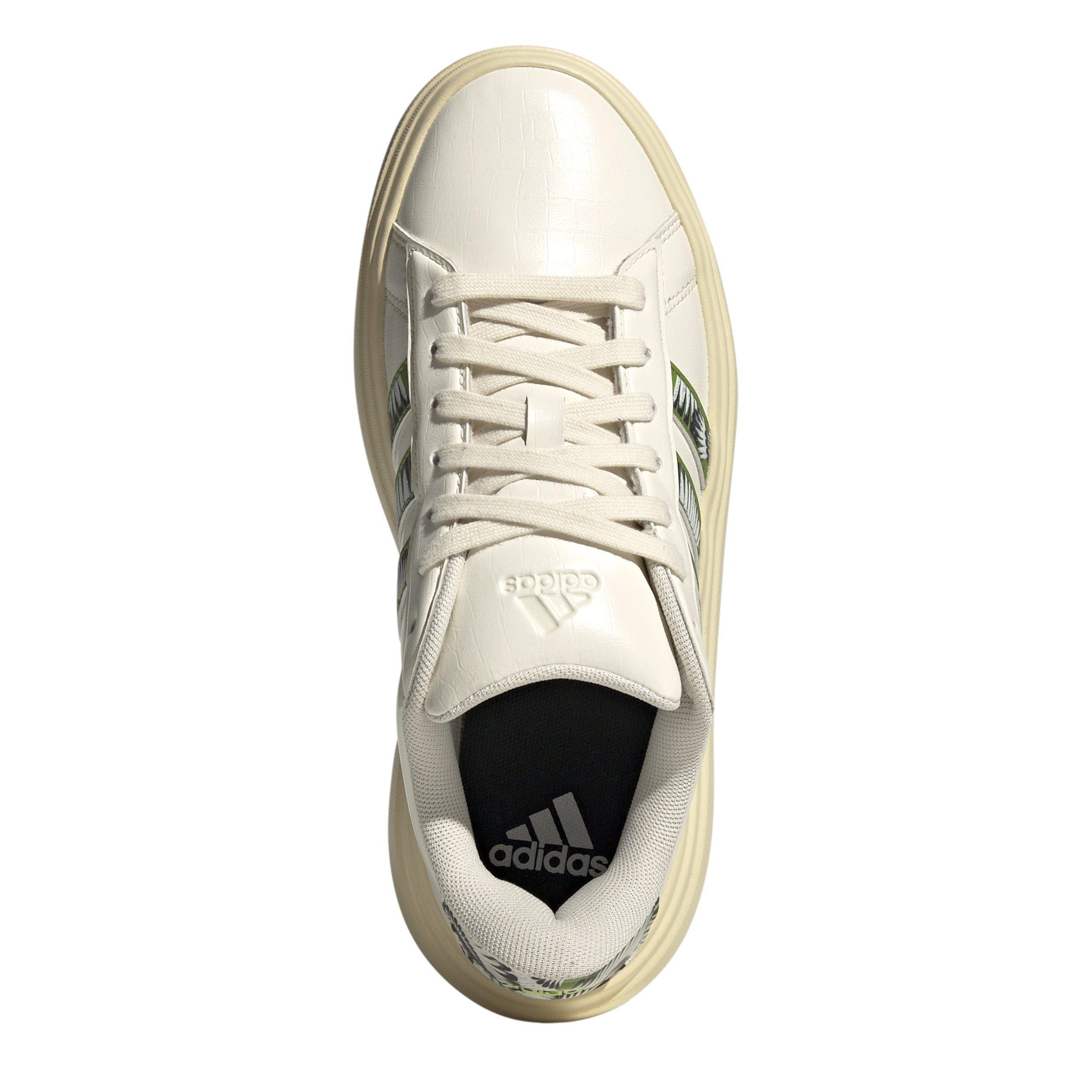 White/Green - adidas - Grand Court Platform Shoes Womens - 5