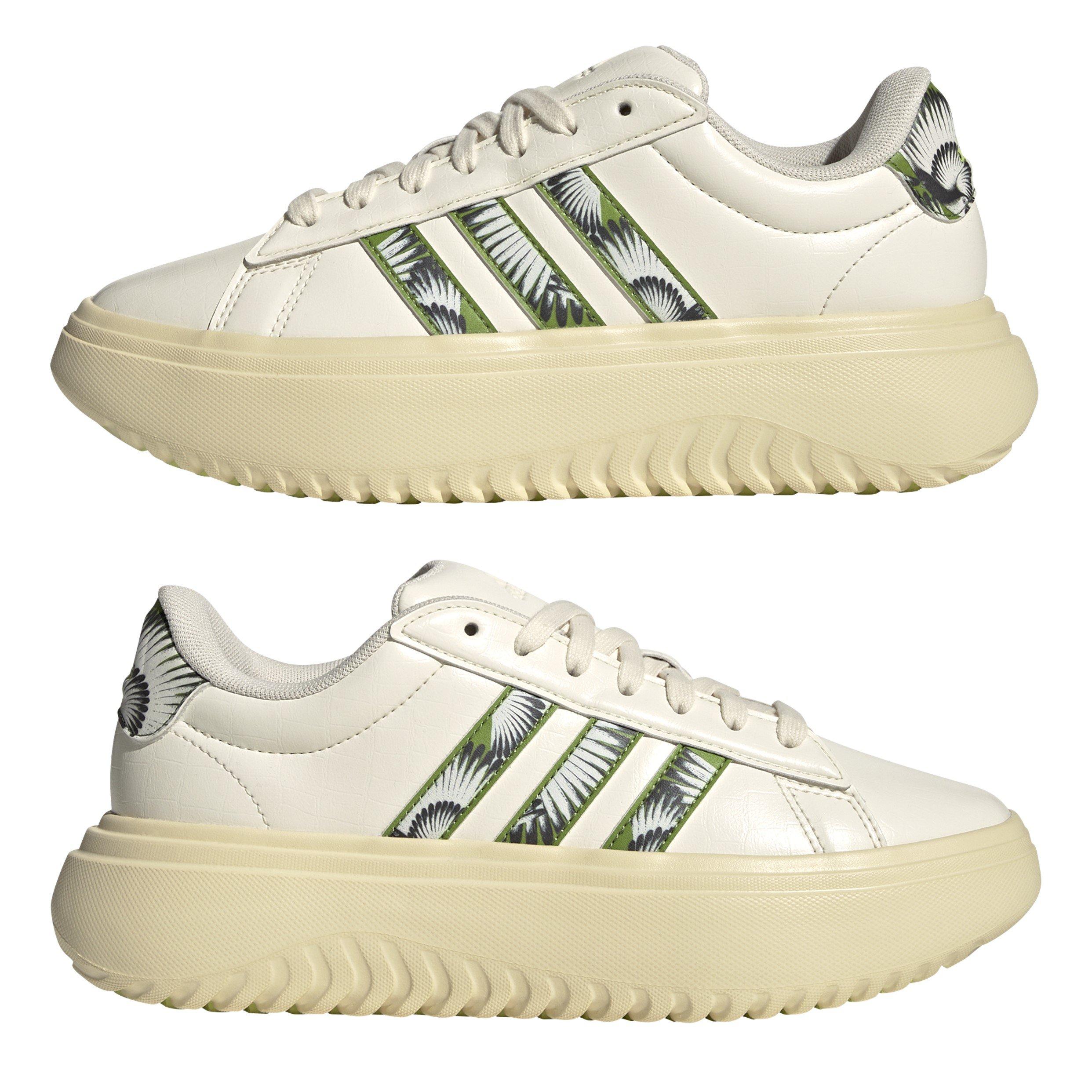 White/Green - adidas - Grand Court Platform Shoes Womens - 9