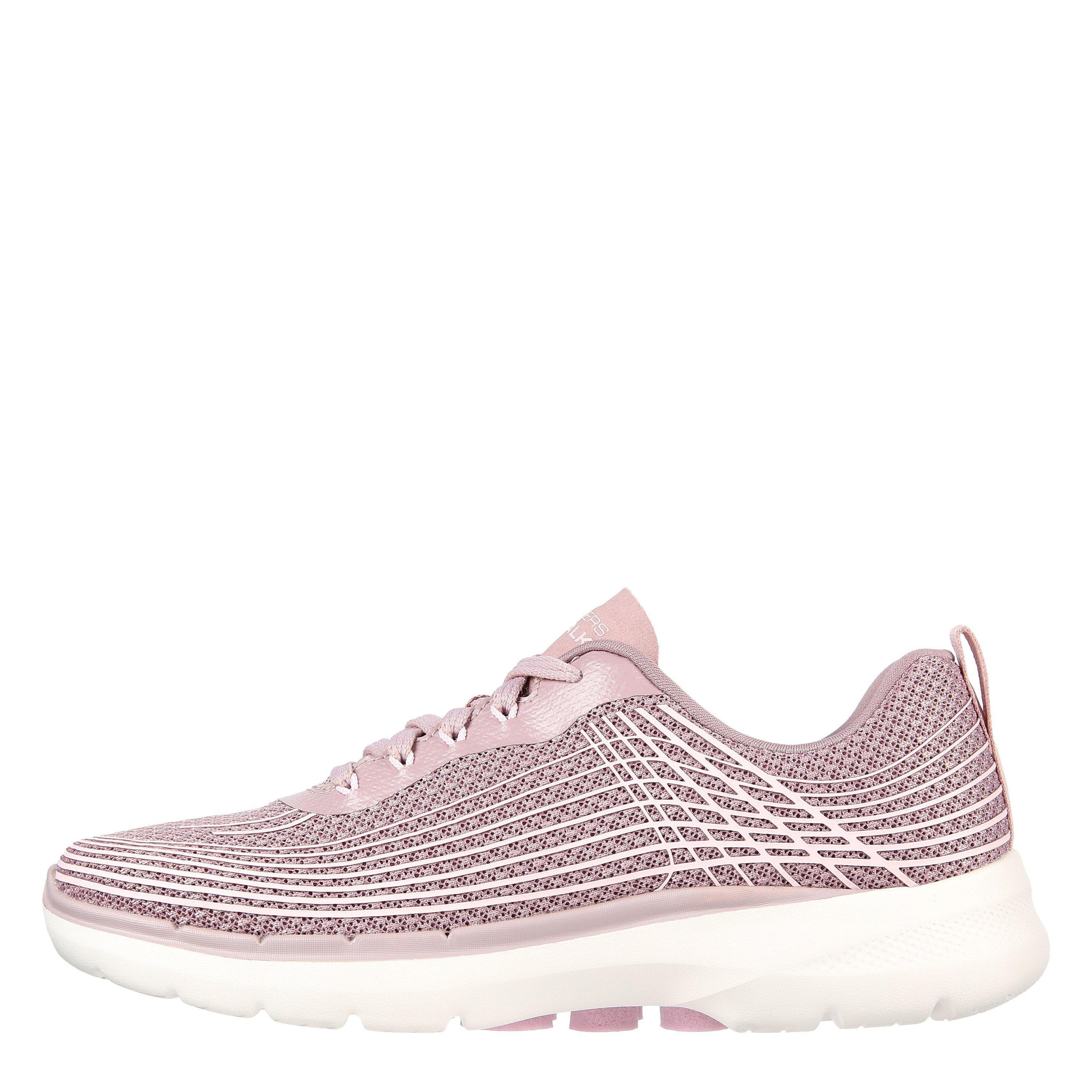 Mauve - Skechers - Athletic Mesh Lace Up W Haptic Prin Slip On Trainers Womens - 2