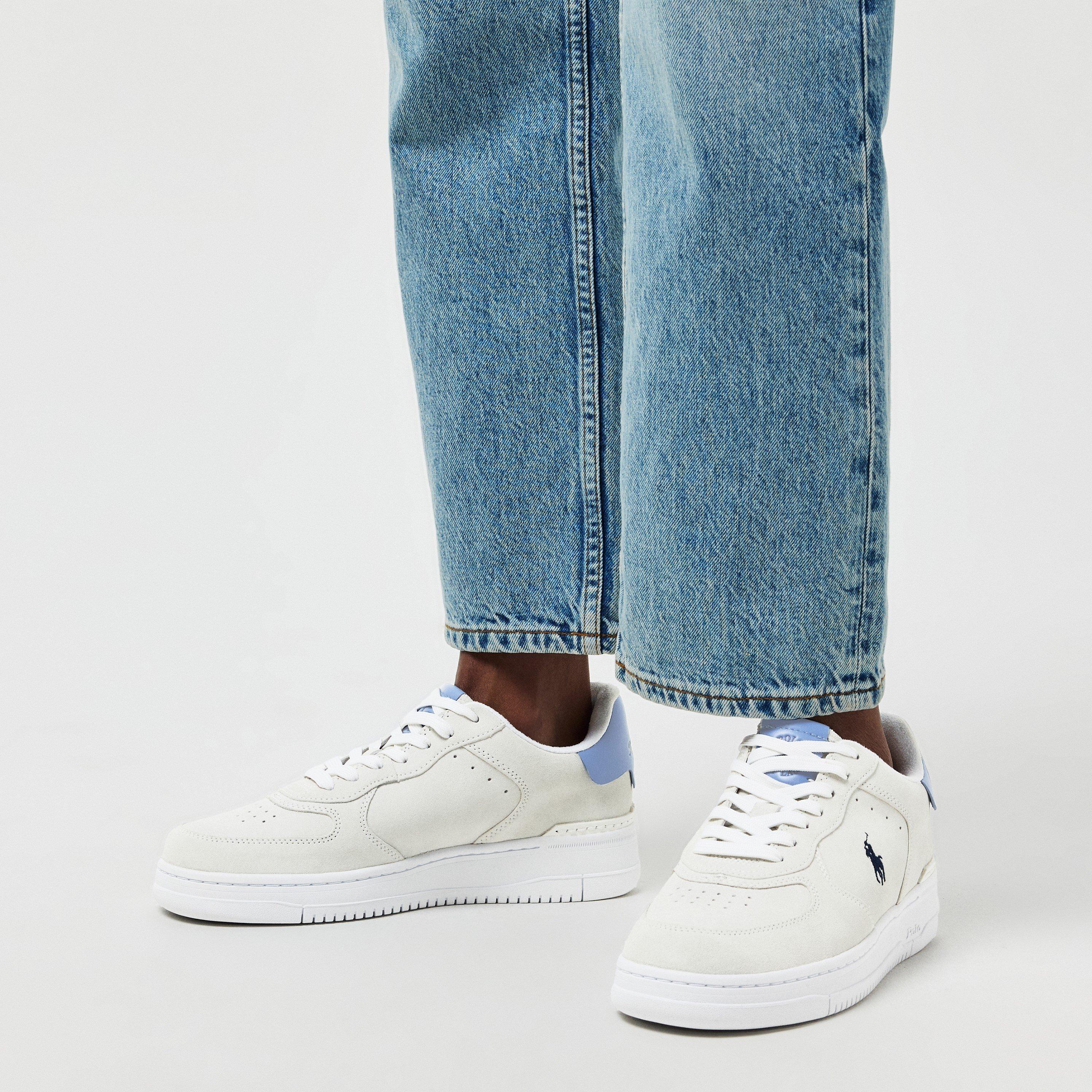 White - Polo Ralph Lauren - Masters Court Suede Trainers - 3