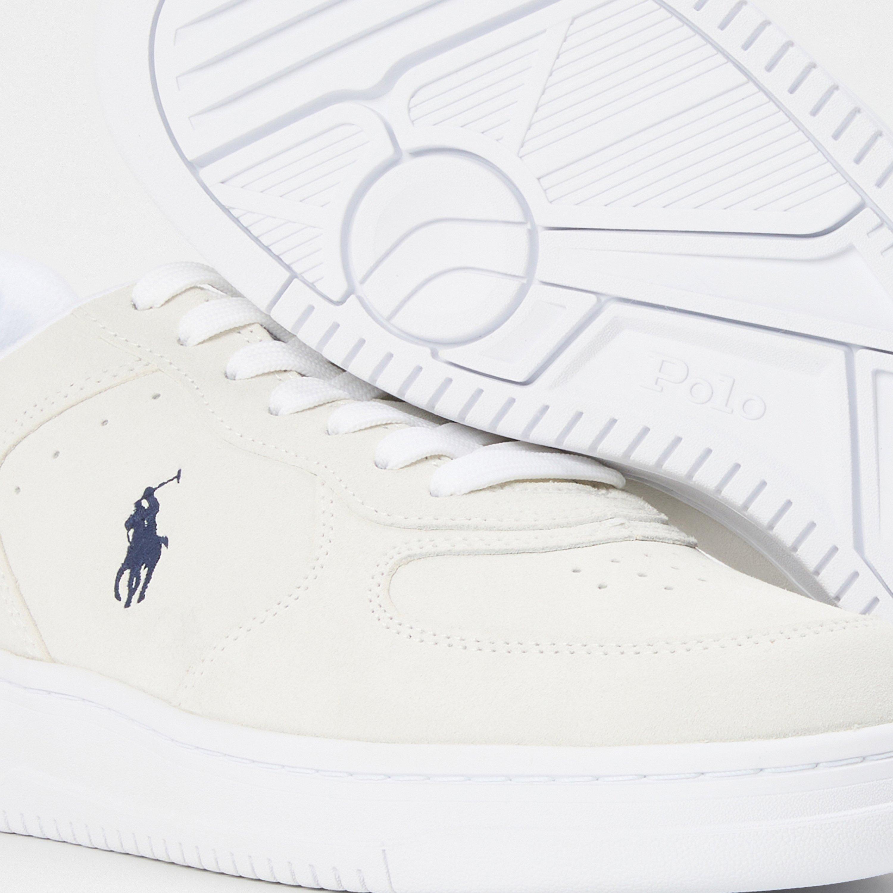 White - Polo Ralph Lauren - Masters Court Suede Trainers - 4