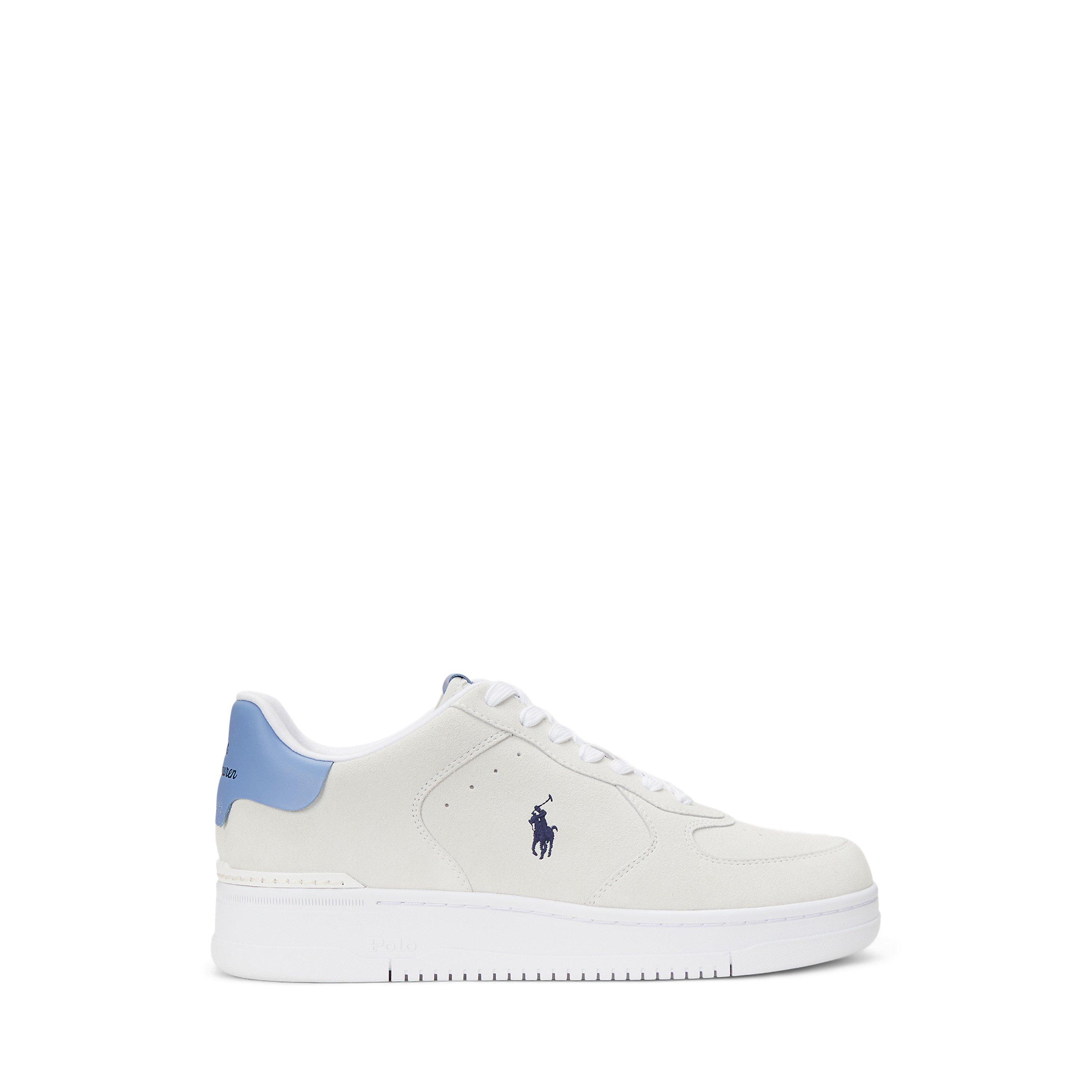 White Blue - Polo Ralph Lauren - Masters Court Suede Trainers - 1