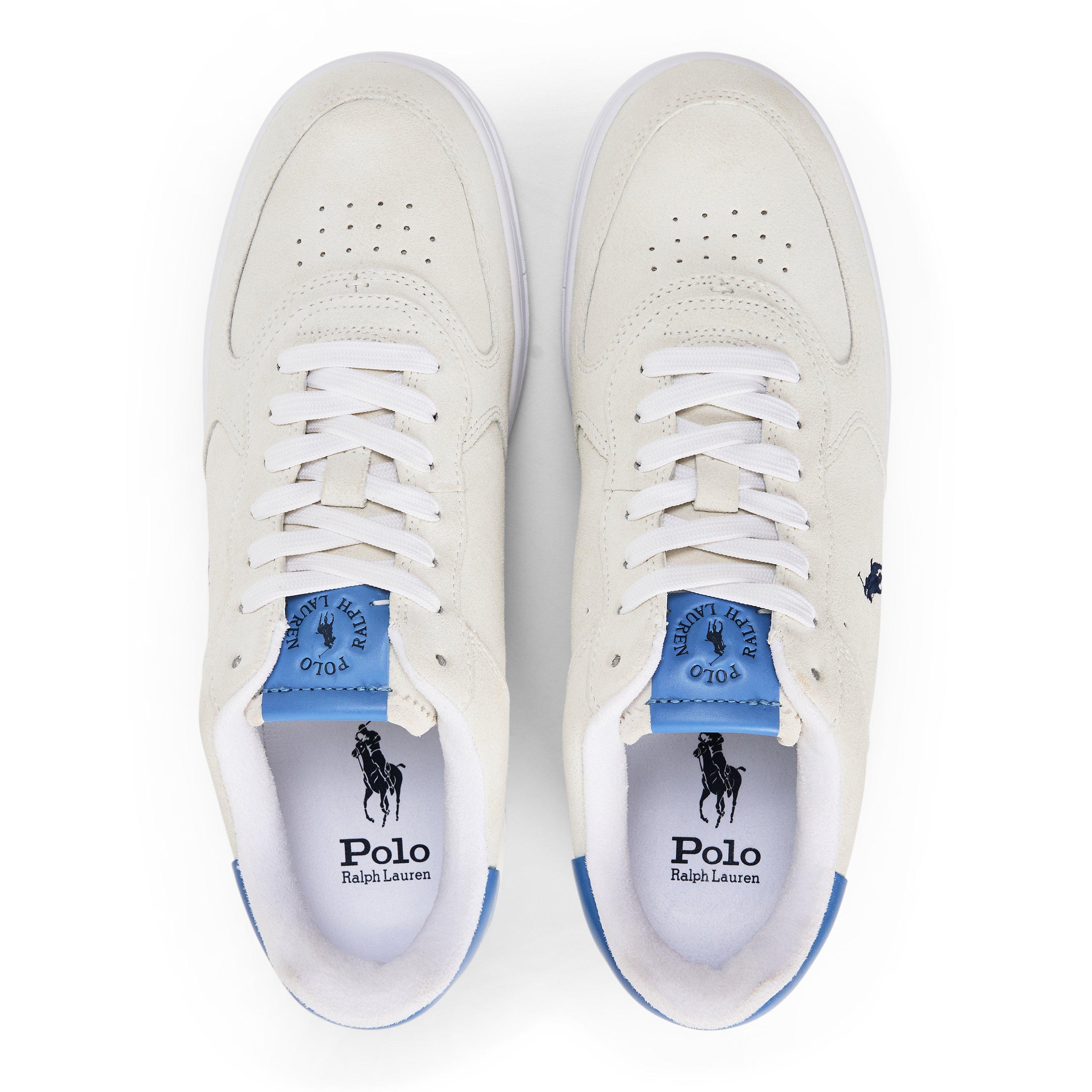 White Blue - Polo Ralph Lauren - Masters Court Suede Trainers - 4