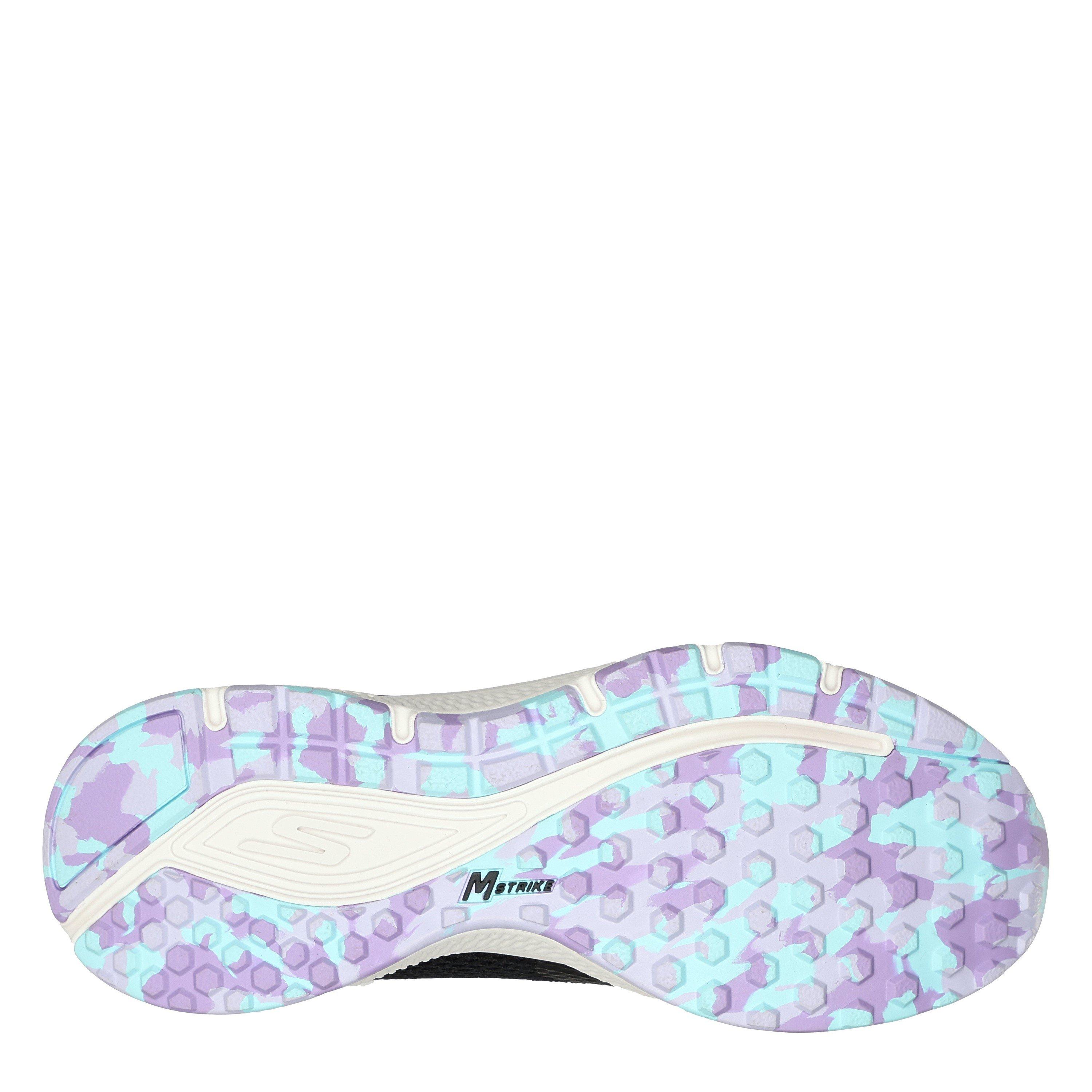 Nero/Lavanda - Skechers - Circular Mesh Lace Up W Marbled Rub Slip On Trainers Womens - 4