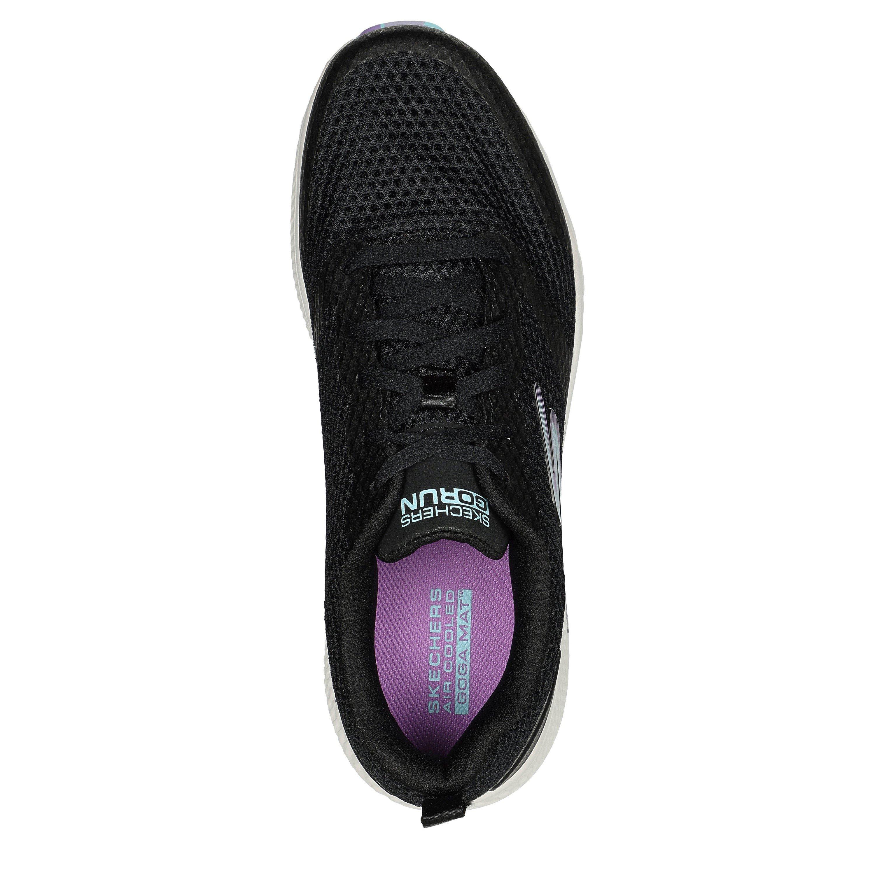 Nero/Lavanda - Skechers - Circular Mesh Lace Up W Marbled Rub Slip On Trainers Womens - 5