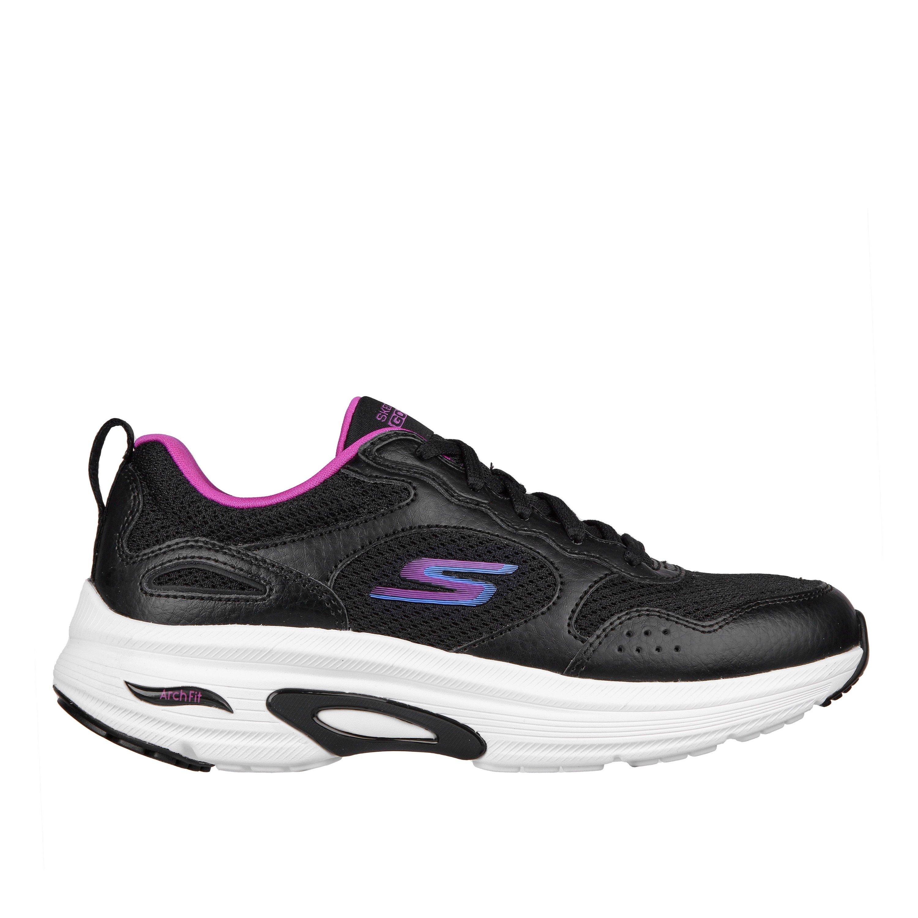 Black/Purple - Skechers - Go Run Arch Fit - Easy Road Slip On Trainers Womens - 1