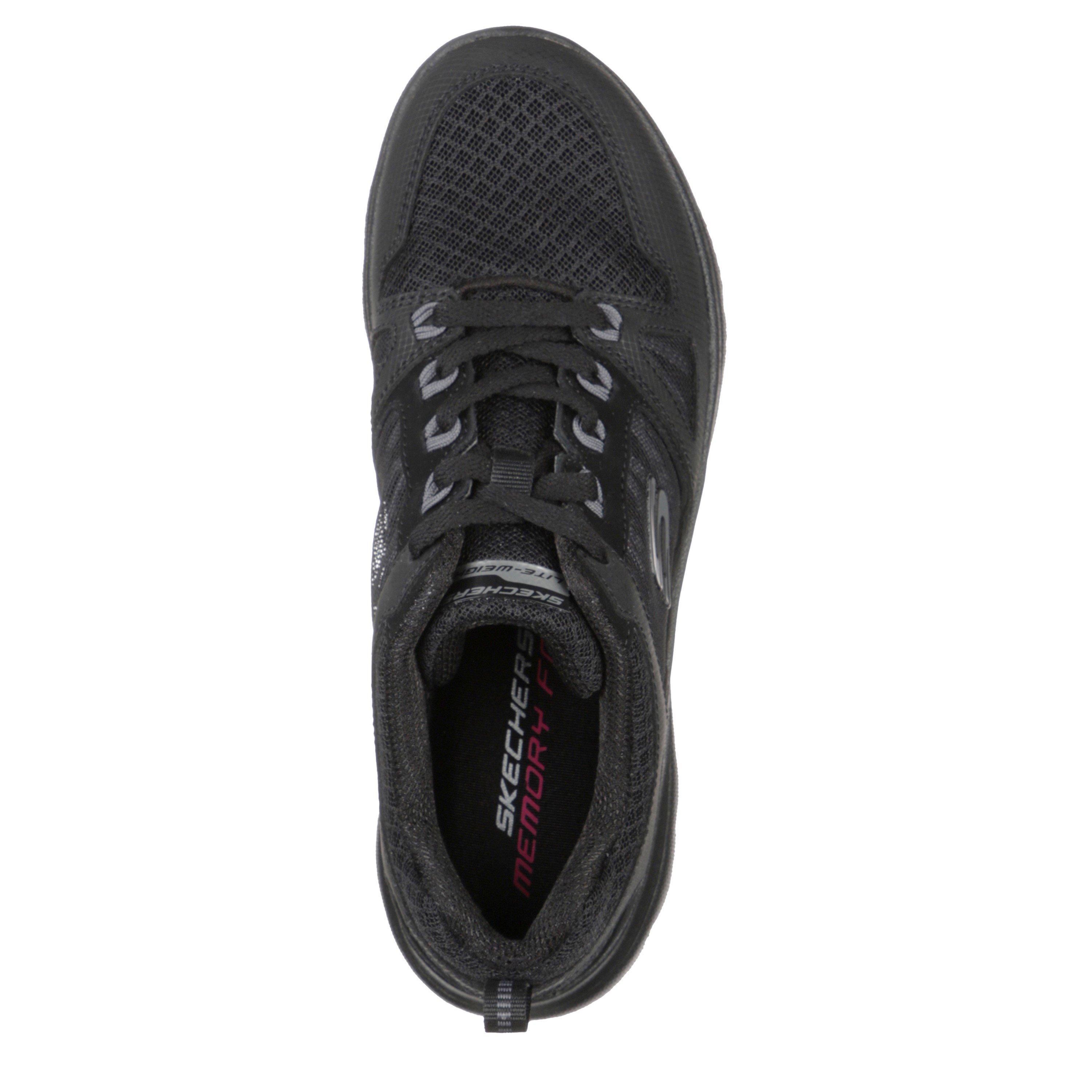 Schwarz/Schwarz - Skechers - Mono Mesh Qtr Lace-Up W Mf Low-Top Trainers Womens - 5