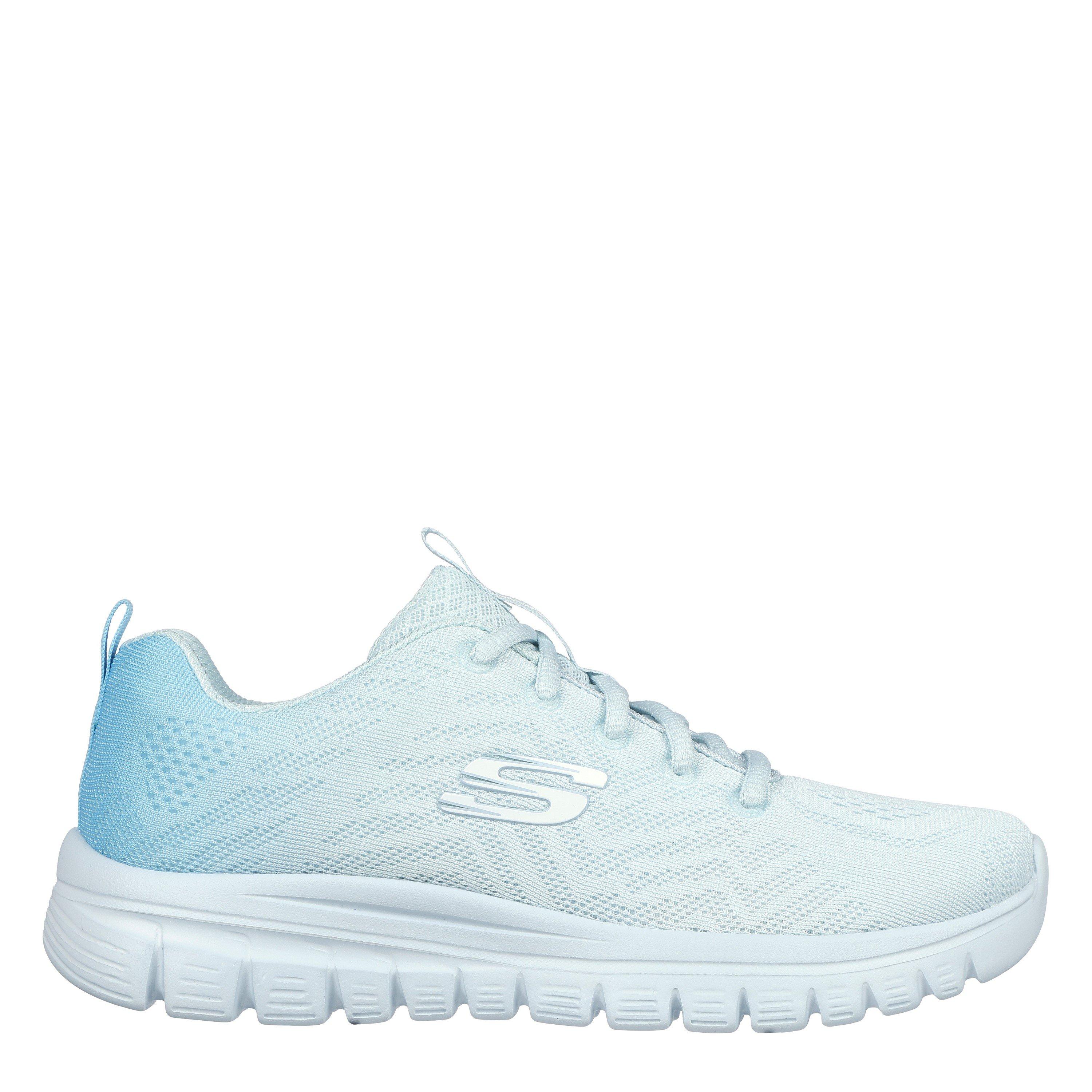 Skechers Women's Graceful2.0 Slip On Trainers - Light Blue - 2.5 (35.5)