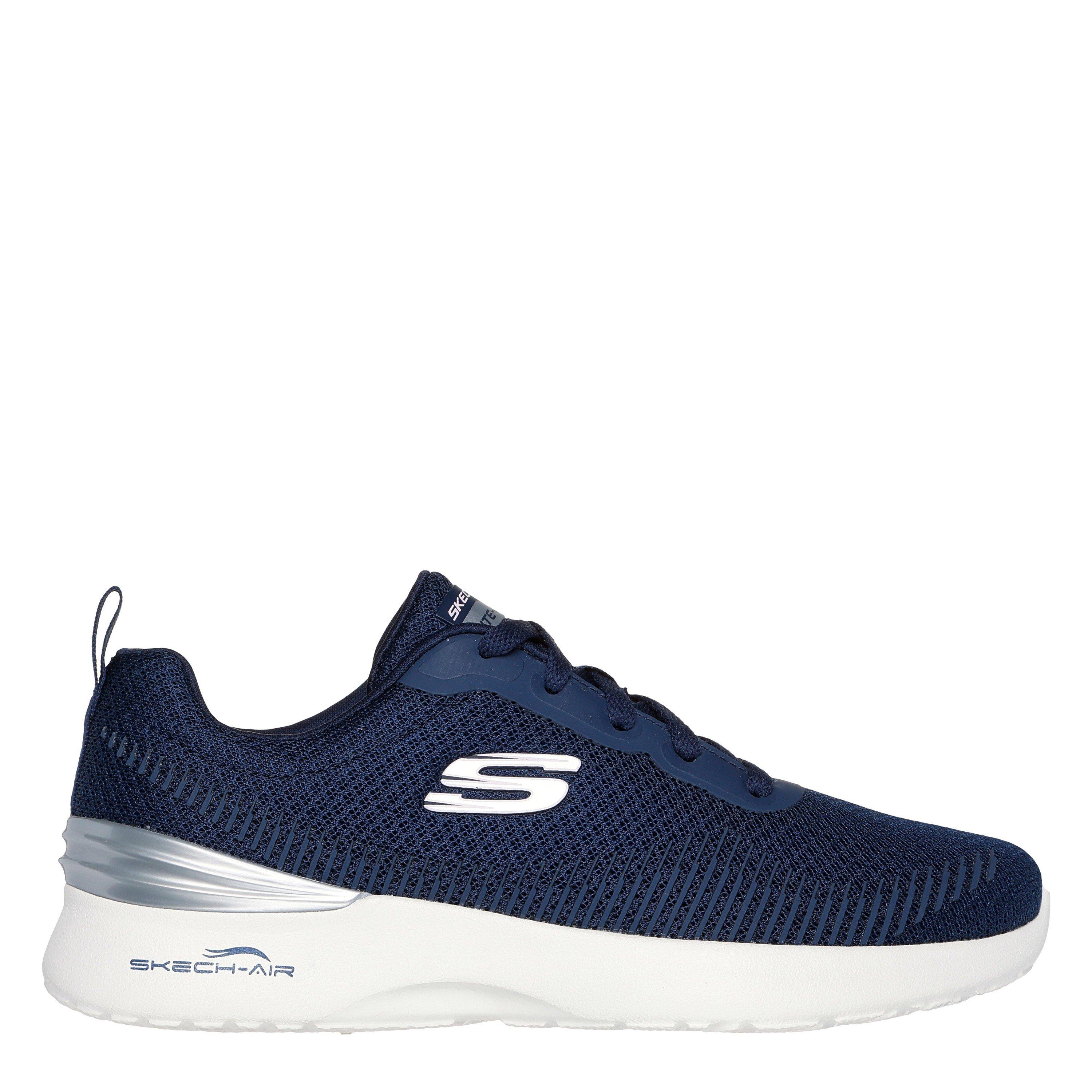 Navy - Skechers - 3d Print Mesh Lace-Up W Memory Foa Slip On Trainers Womens - 1