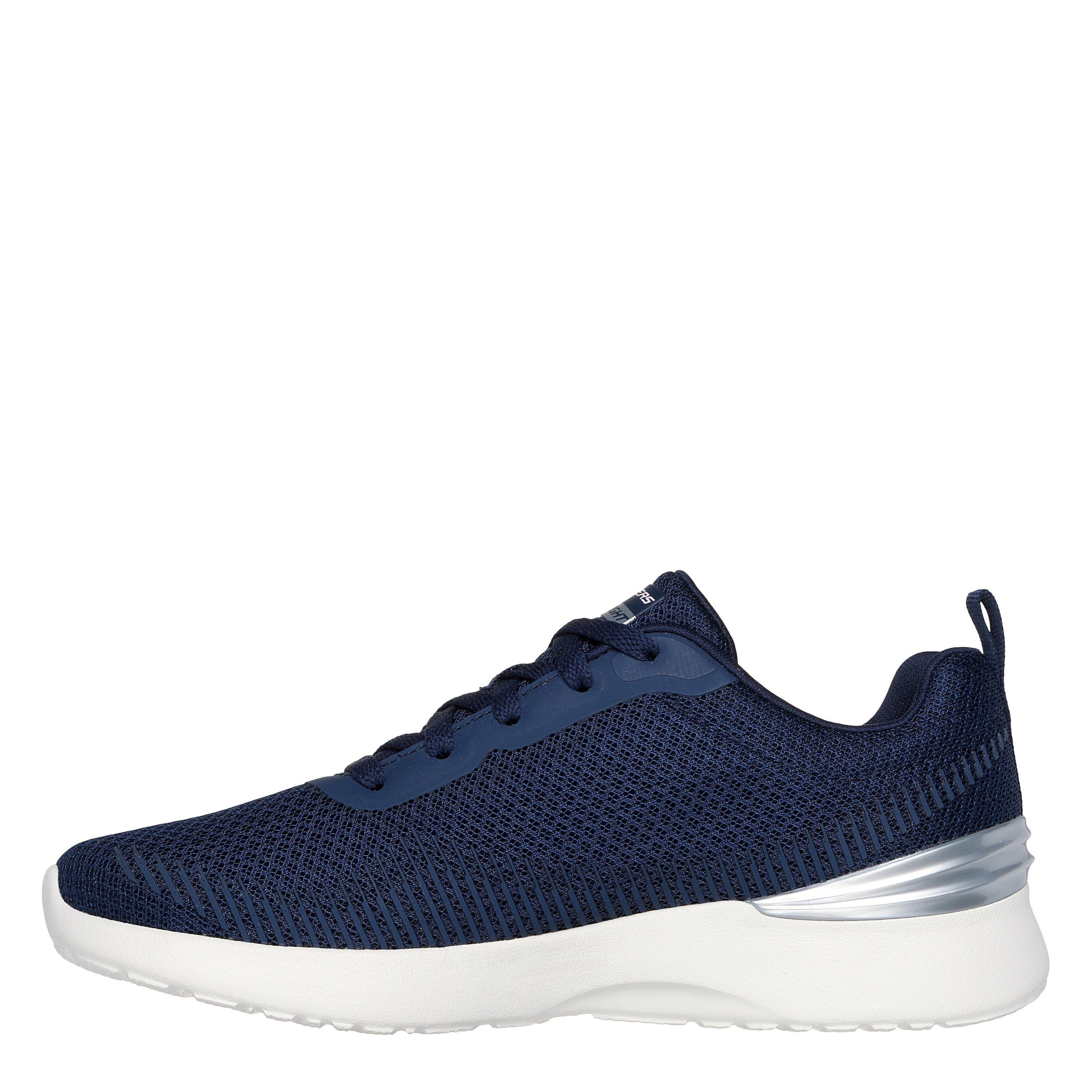 Navy - Skechers - 3d Print Mesh Lace-Up W Memory Foa Slip On Trainers Womens - 2
