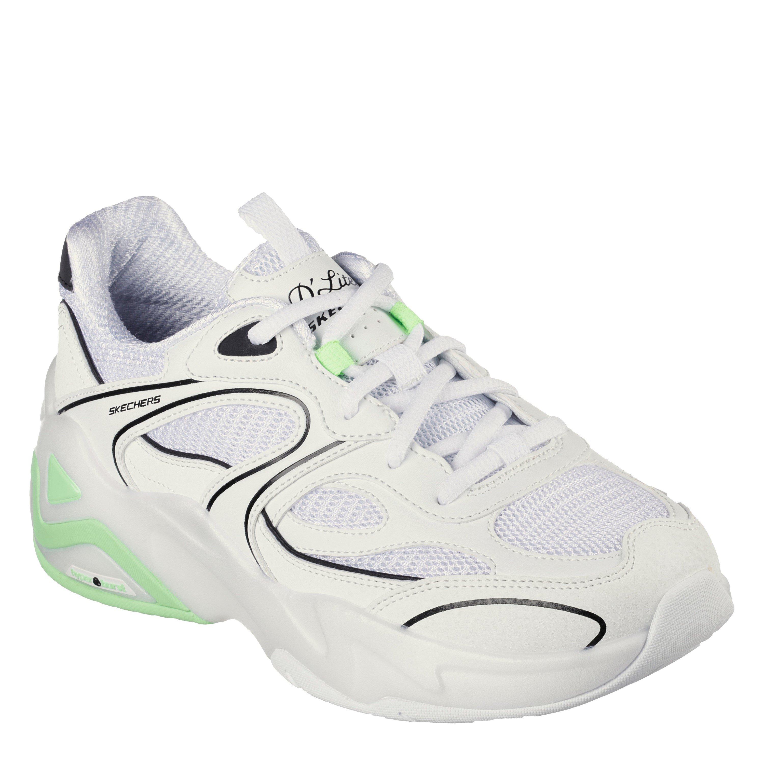 Skechers Women's Dl Hyperburst Slip On Trainers - White/Lime - 2.5 (35.5)