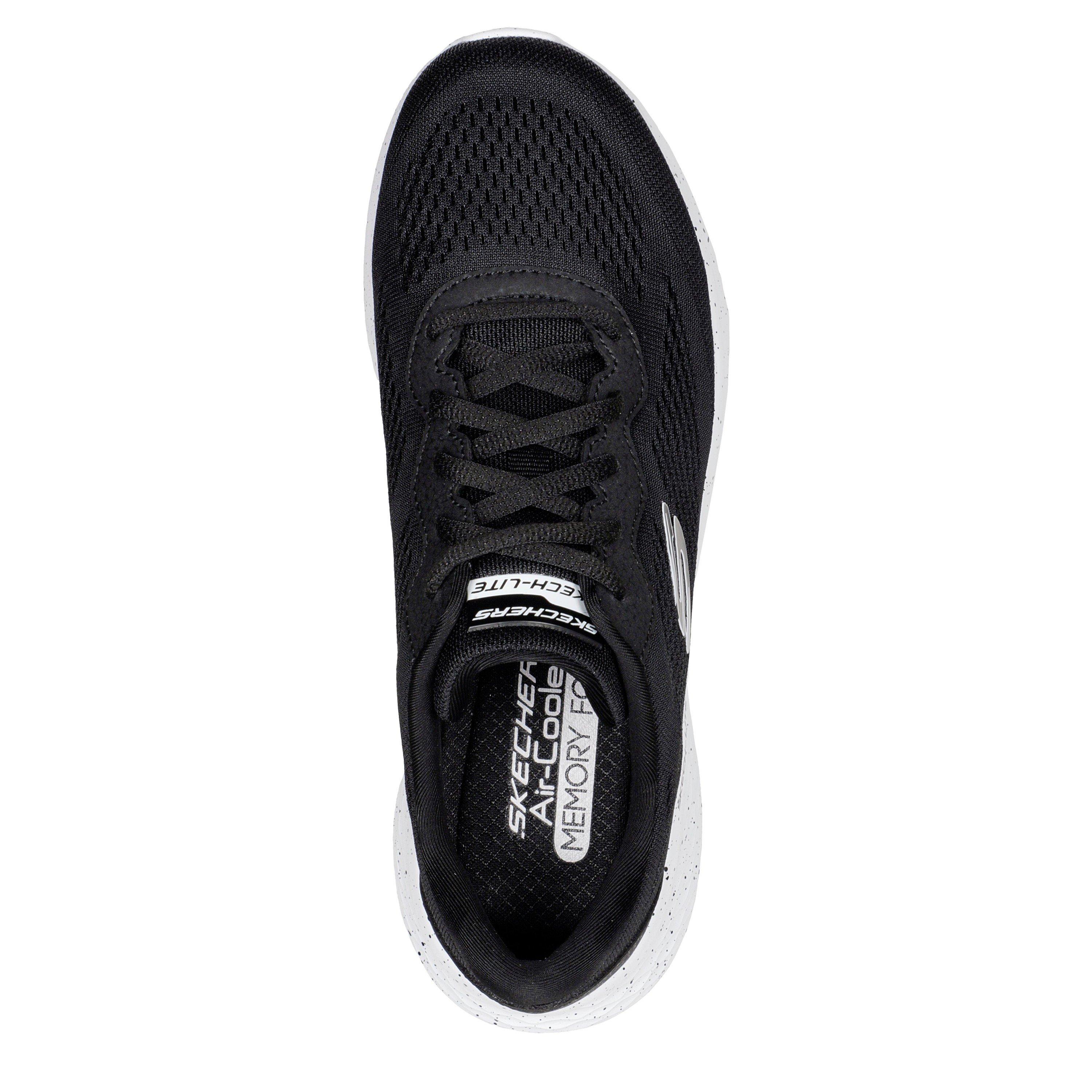 Black/White - Skechers - Women's Engineered Mesh Speckle Trim Slip On Trainers - 6