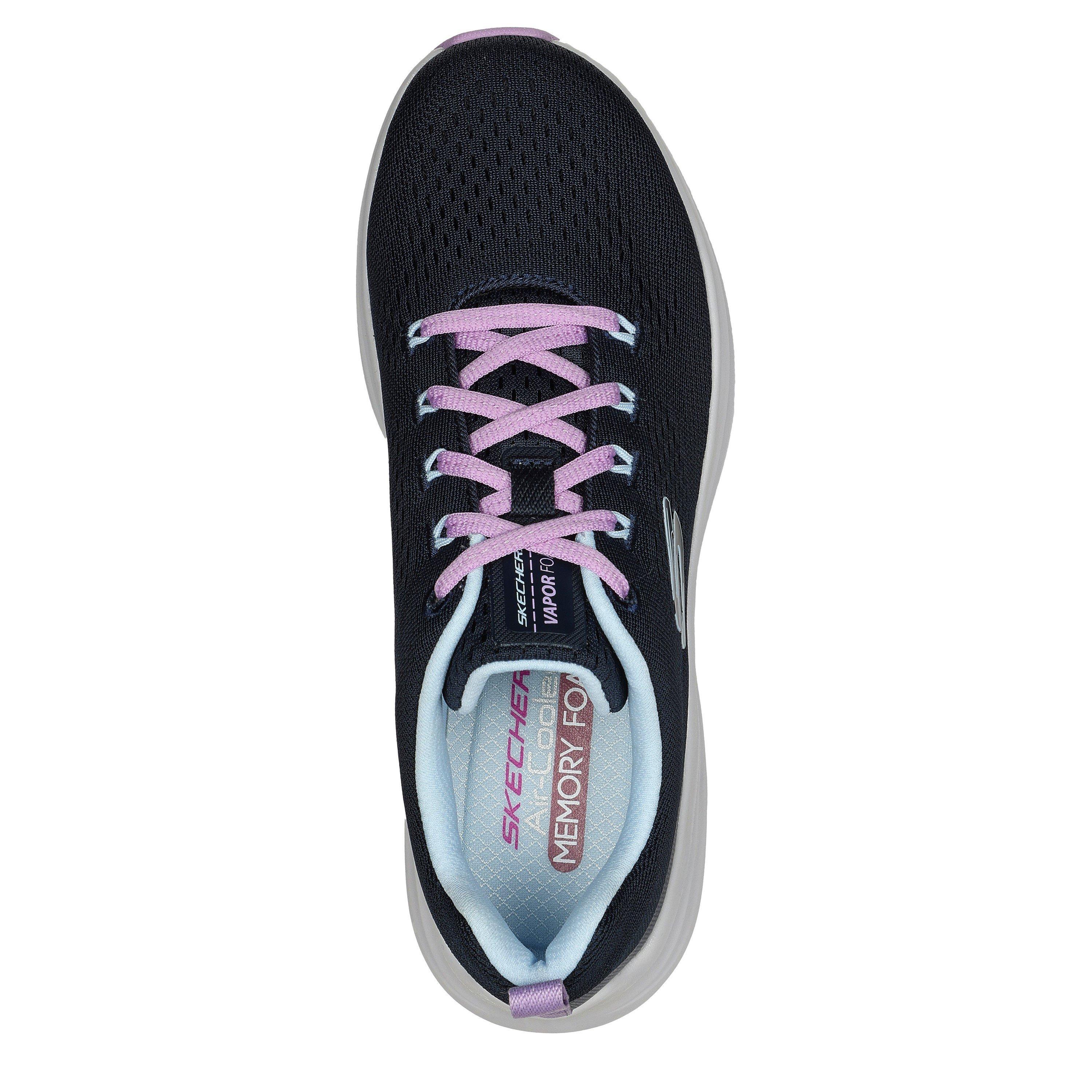 Azul-marinho/Lavanda - Skechers - Engineered Mesh Lace-Up W Air-Cool Low-Top Trainers Womens - 5
