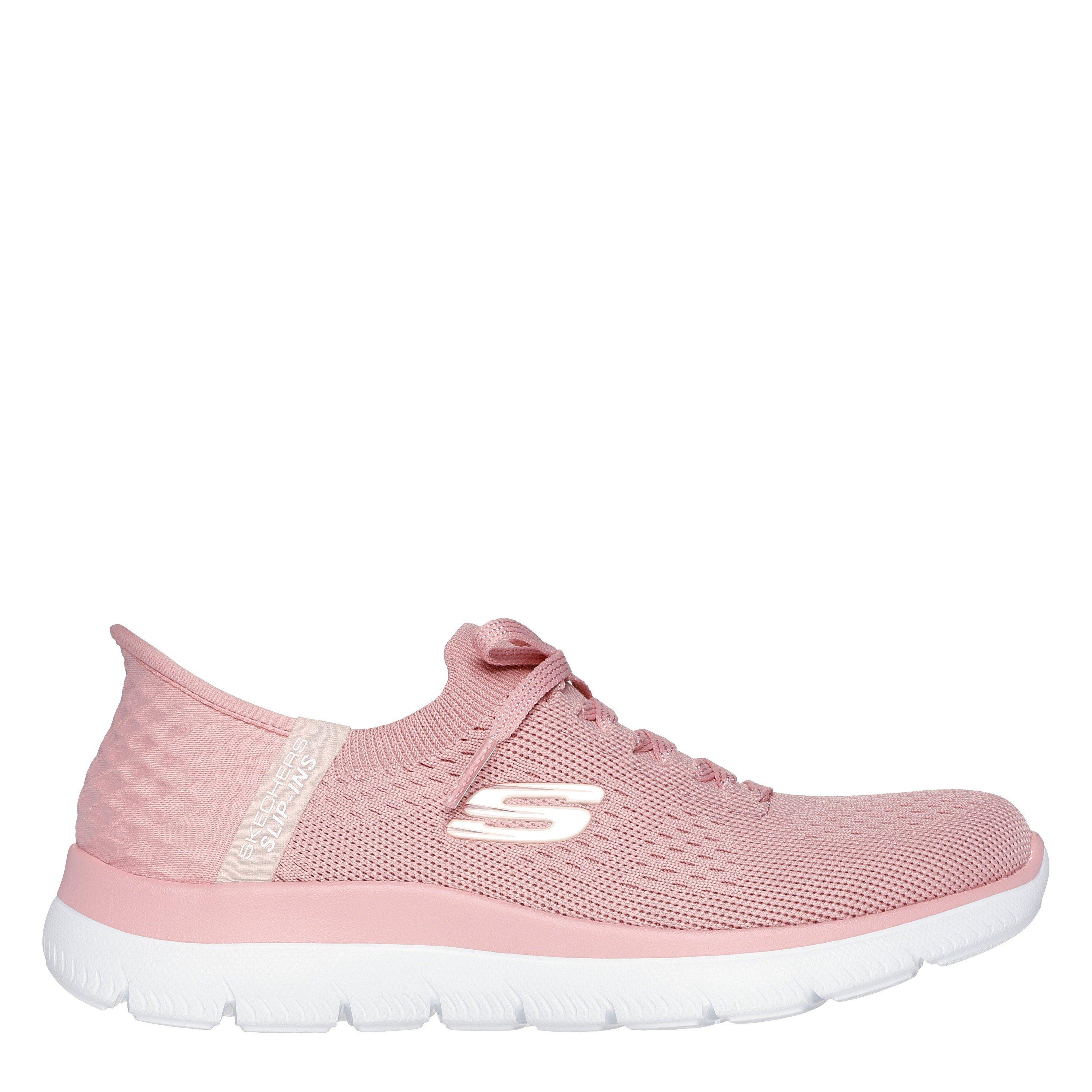 White/Rose - Skechers - Women's Classic Low-Top Trainers - 1