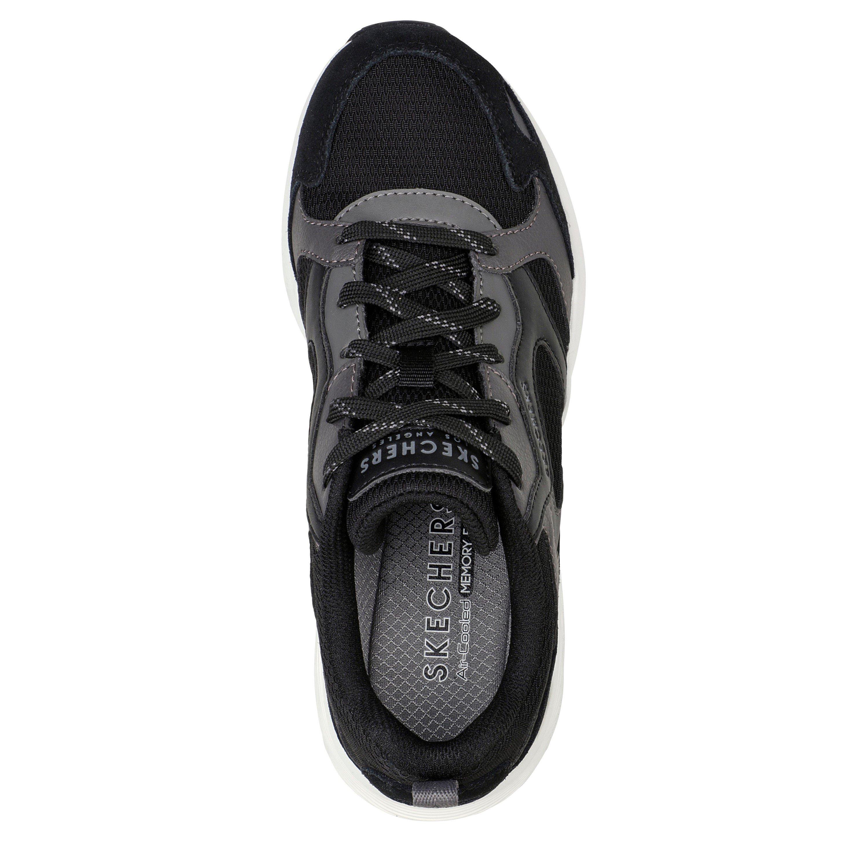 Zwart - Skechers - Mesh W Duraleather & Suede Overlay Low-Top Trainers Womens - 5