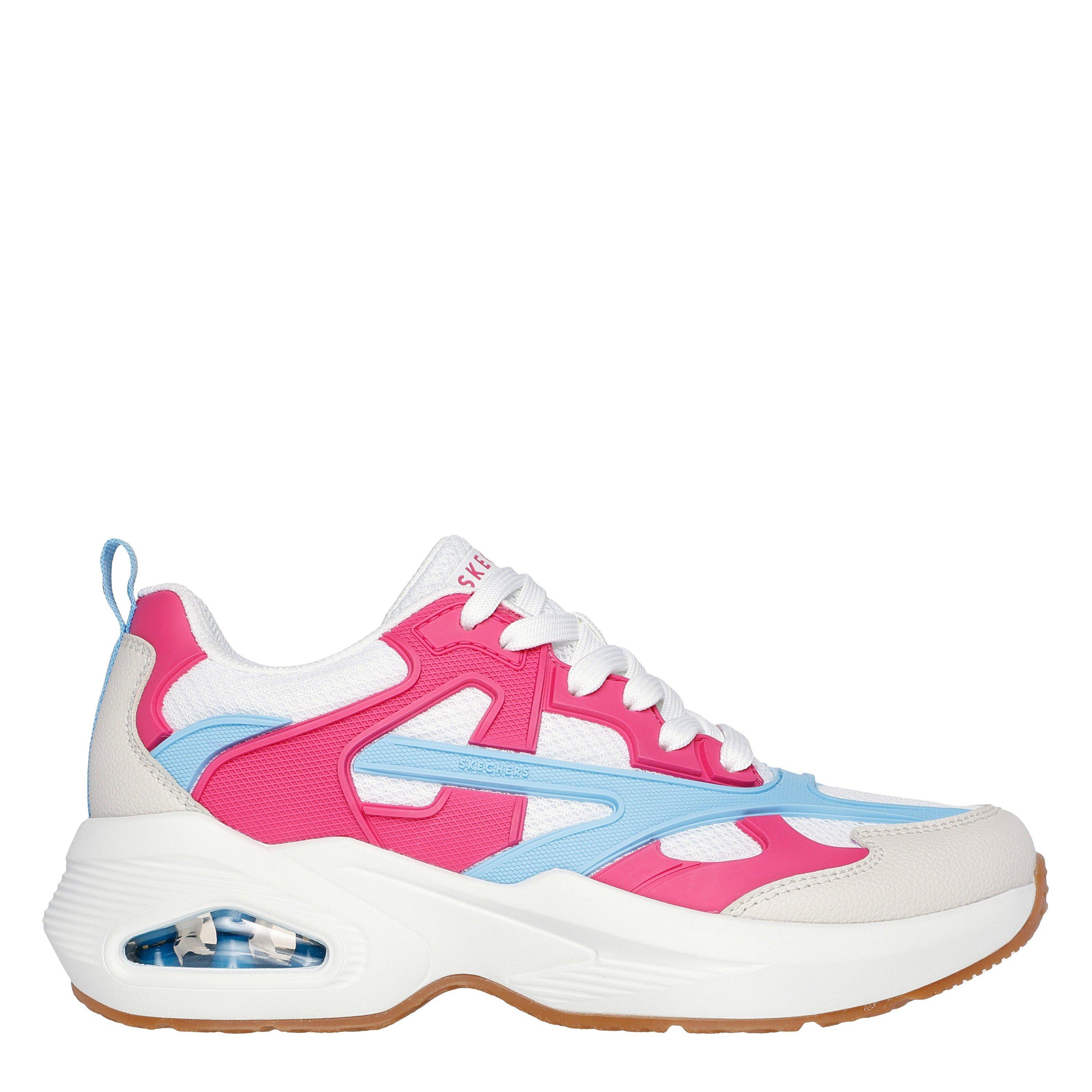 Skechers Women's Classic Low-Top Trainers - White/Blue/Pink - 2.5 (35.5)