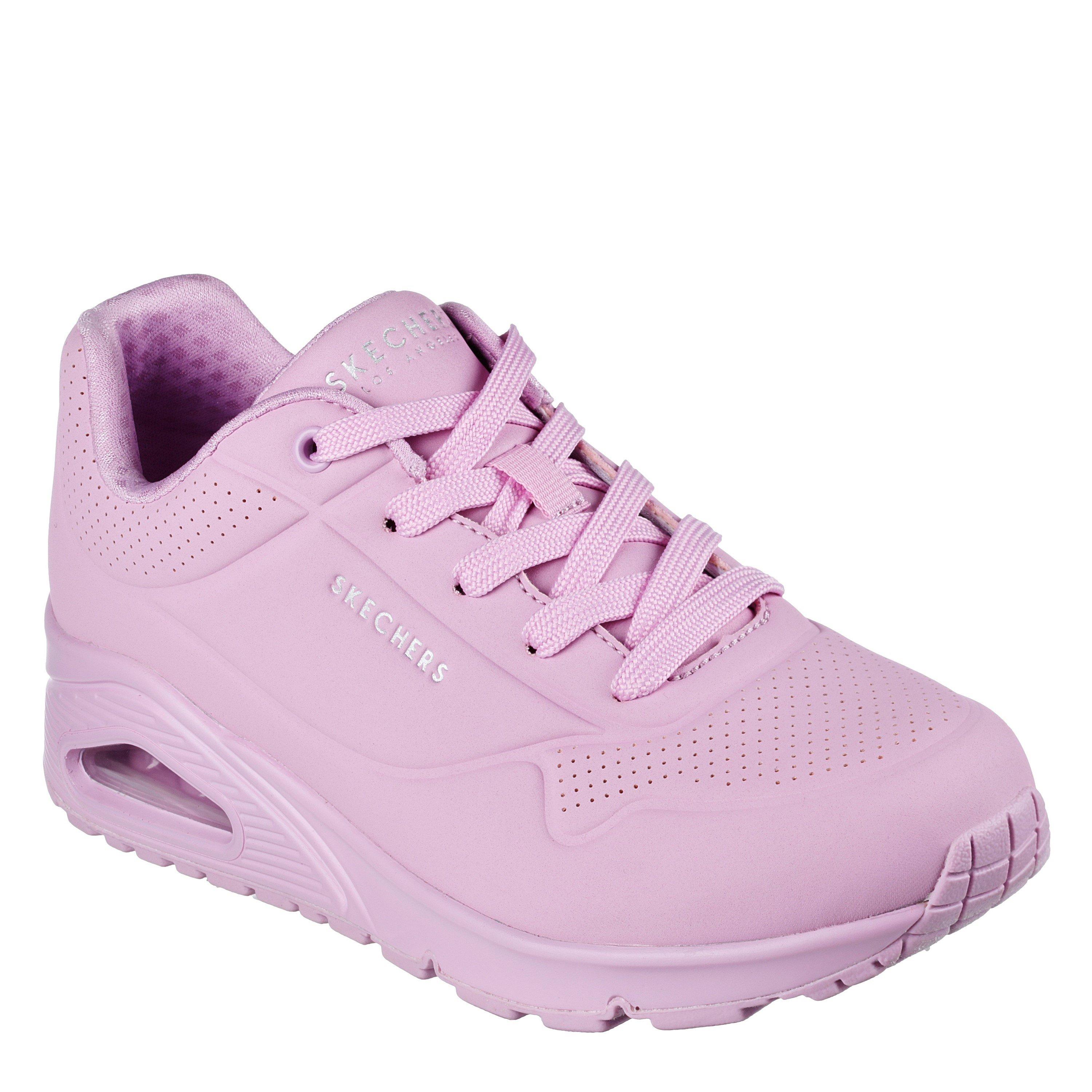 Lavande - Skechers - Bright Pastel Durabuck Lace Up Fash Low-Top Trainers Womens - 1