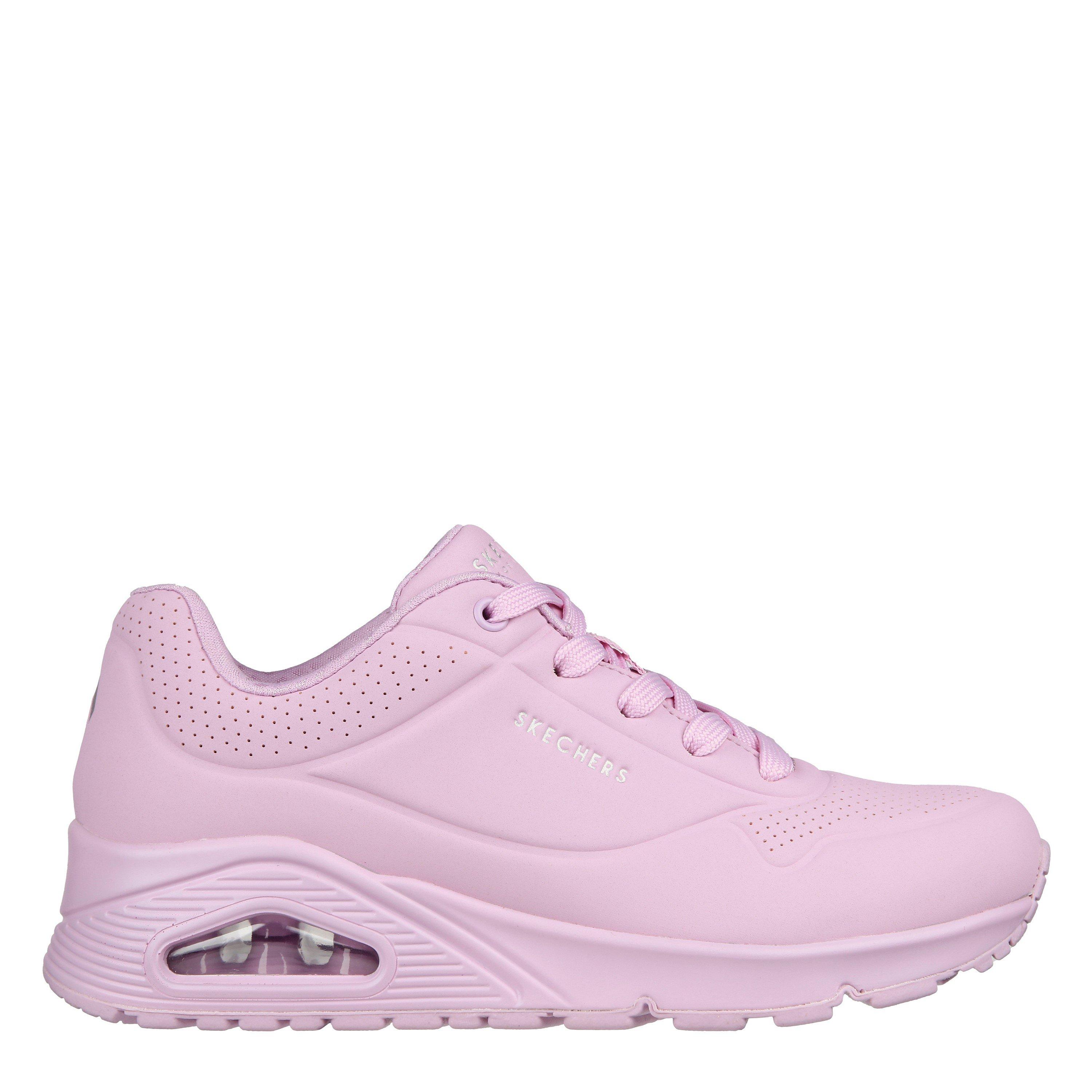 Lavande - Skechers - Bright Pastel Durabuck Lace Up Fash Low-Top Trainers Womens - 3