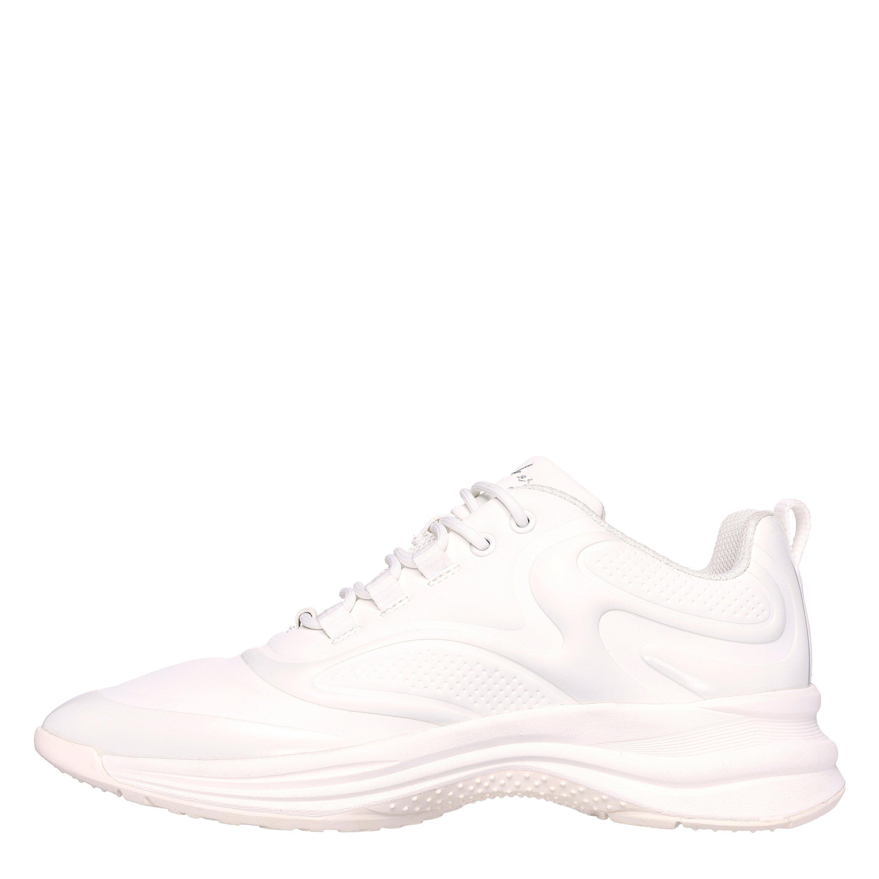 White - Skechers - Glossed Hot Melt Embossed Neoprene Low-Top Trainers Womens - 2