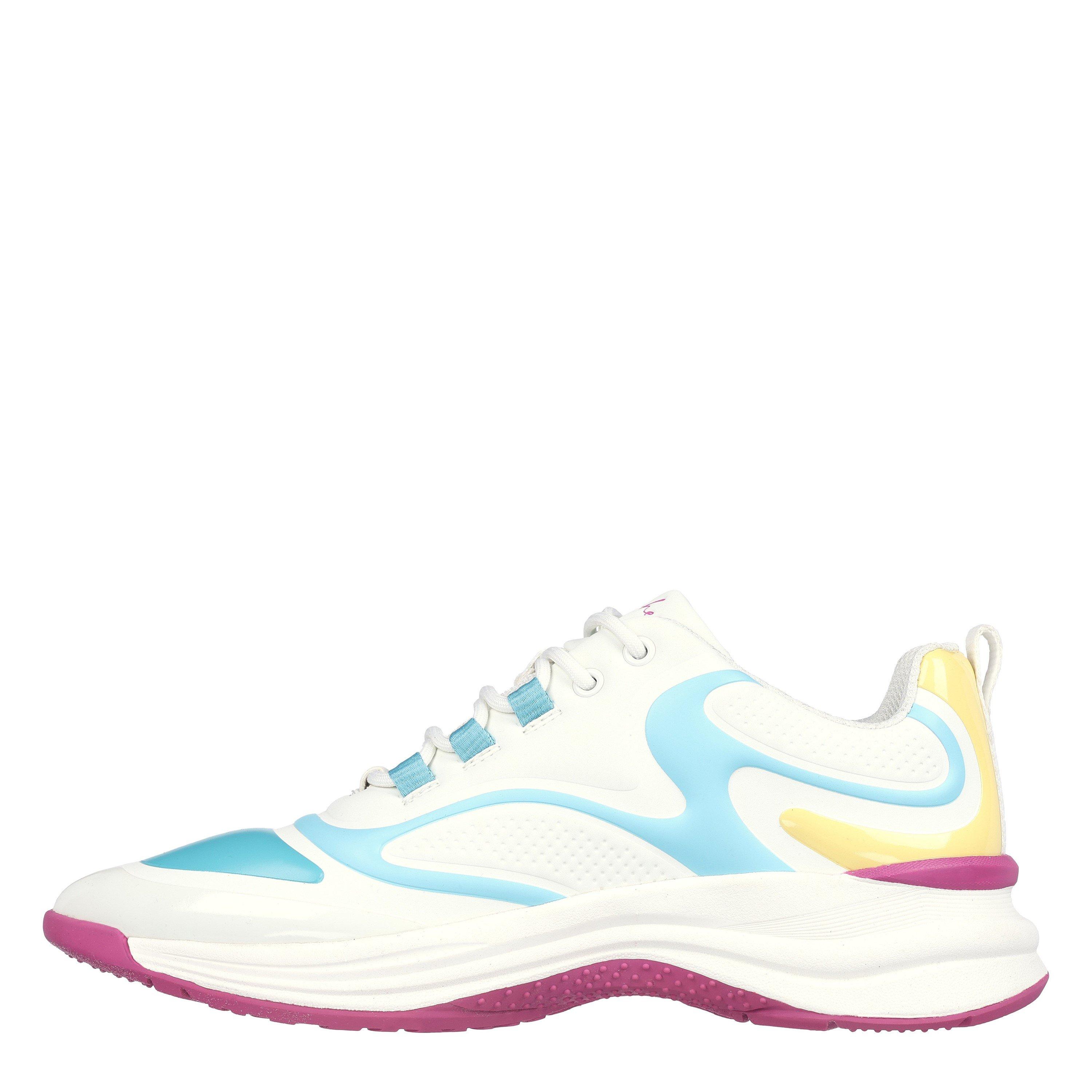 Branco/Multi - Skechers - Glossed Hot Melt Embossed Neoprene Low-Top Trainers Womens - 2