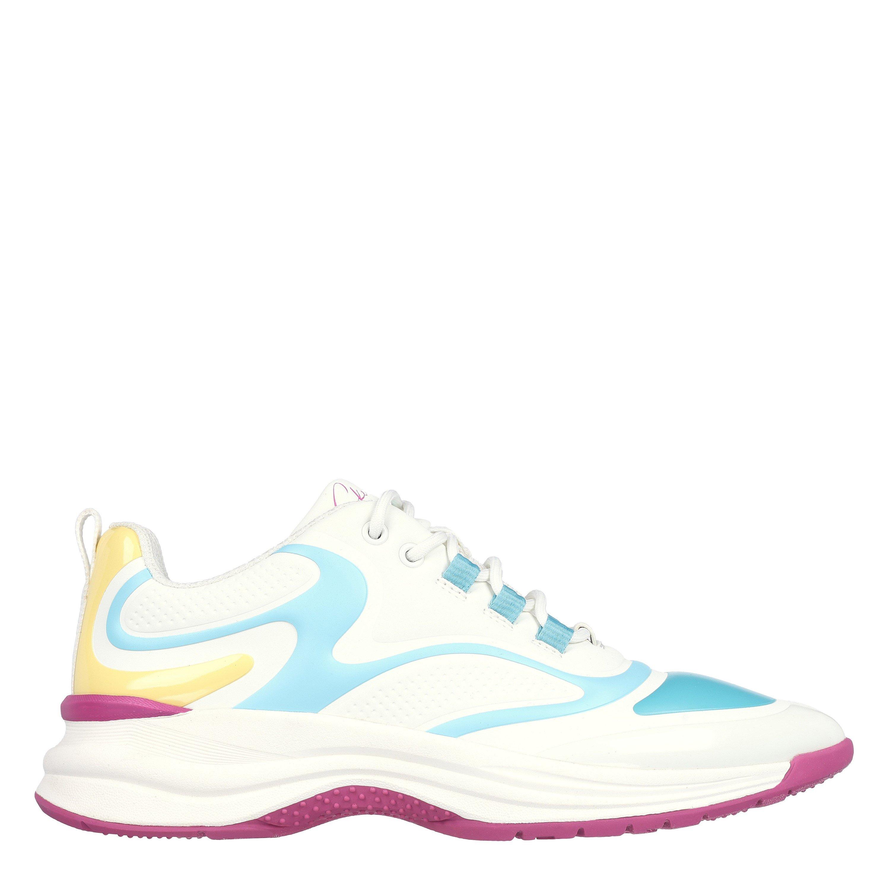 Branco/Multi - Skechers - Glossed Hot Melt Embossed Neoprene Low-Top Trainers Womens - 3