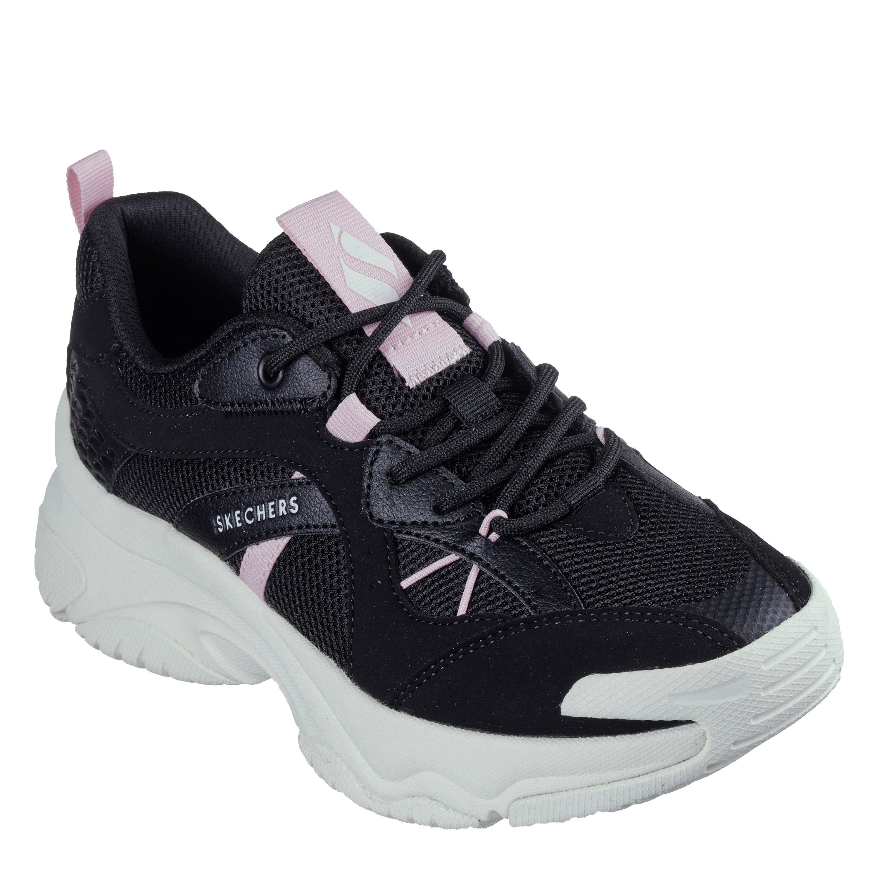 Black/Pink - Skechers - Moonhiker Low-Top Trainers Womens - 1
