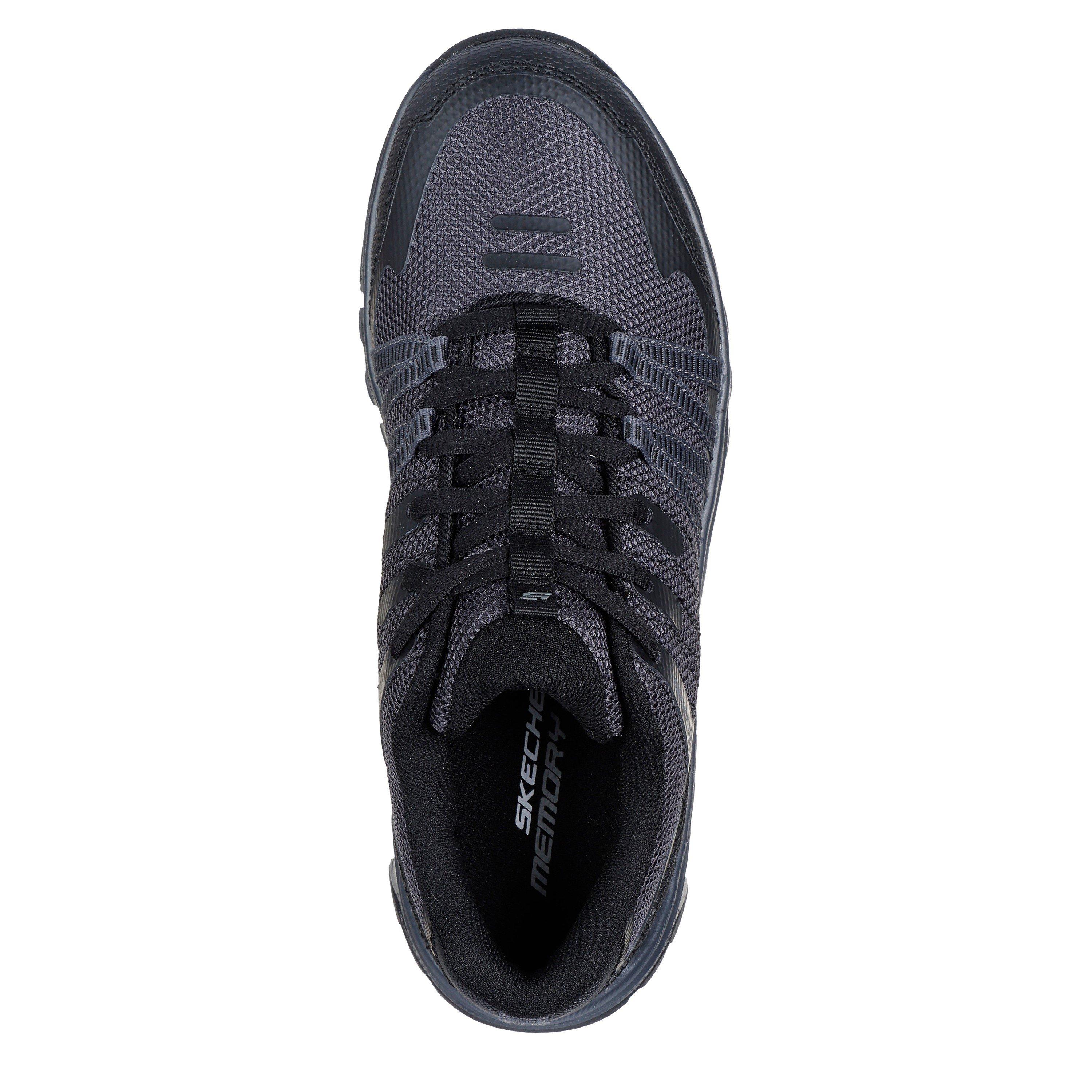 Charbon/Noir - Skechers - Mesh Lace Up Sneaker W Hotmelt Over Slip On Trainers Womens - 5