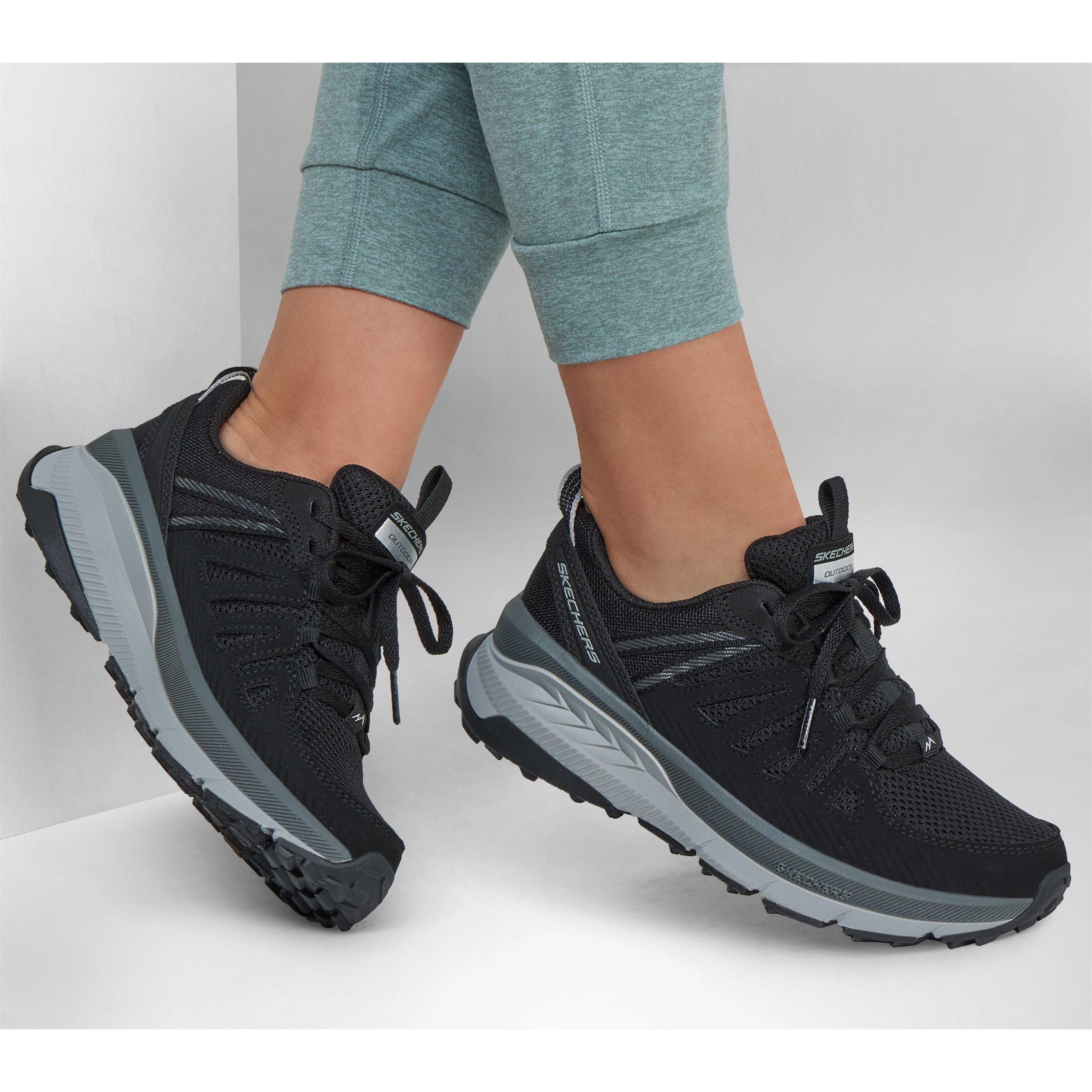 Schwarz/Kohle - Skechers - Women's Mesh Quarter Overlay Low Top Slip On Trainers - 3