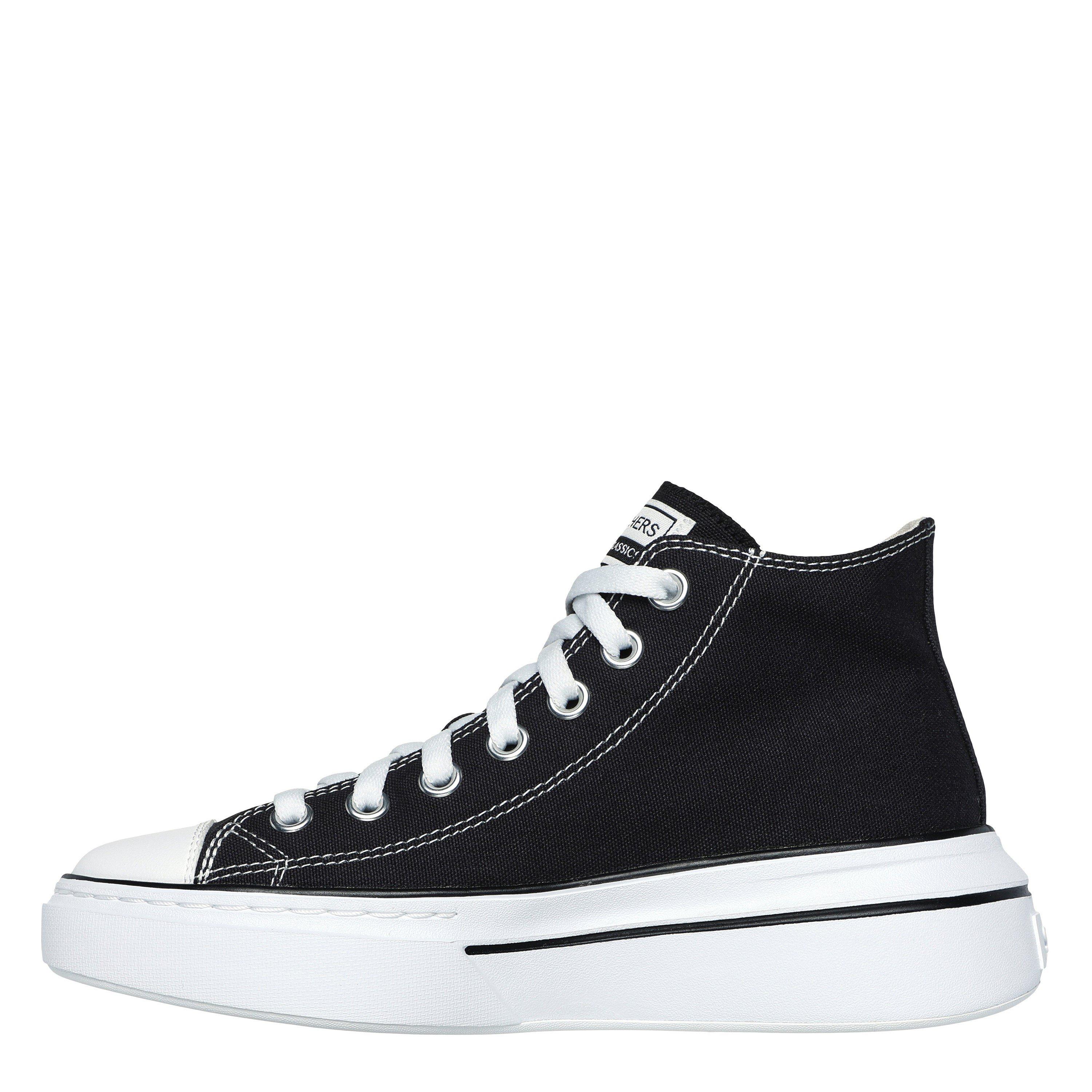 Noir/Blanc - Skechers - Canvas Mid Top Lace-Up W Air-Cooled Low-Top Trainers Womens - 2