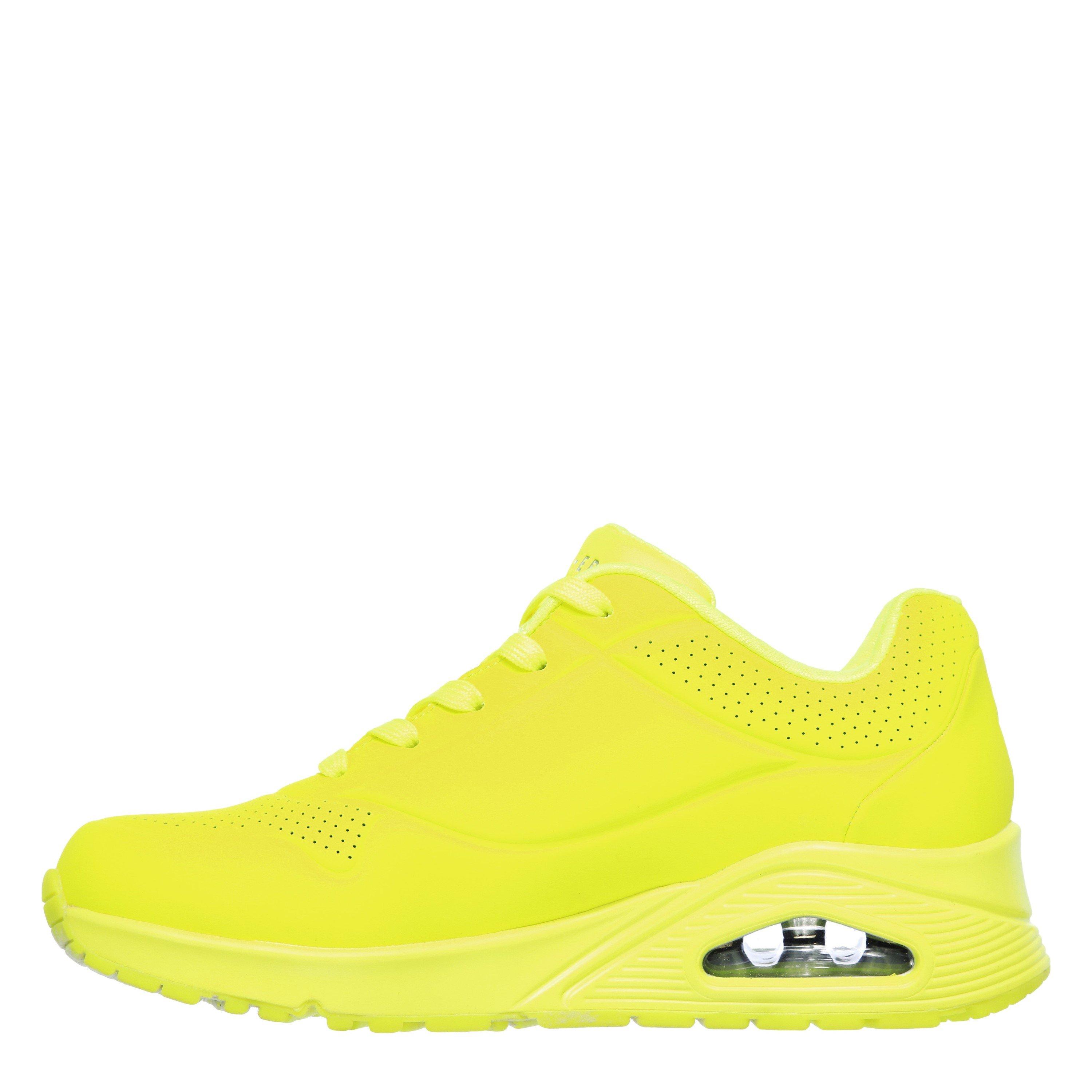 Neon Yellow - Skechers - Durabuck Lace Up Sneaker Low-Top Trainers Womens - 2