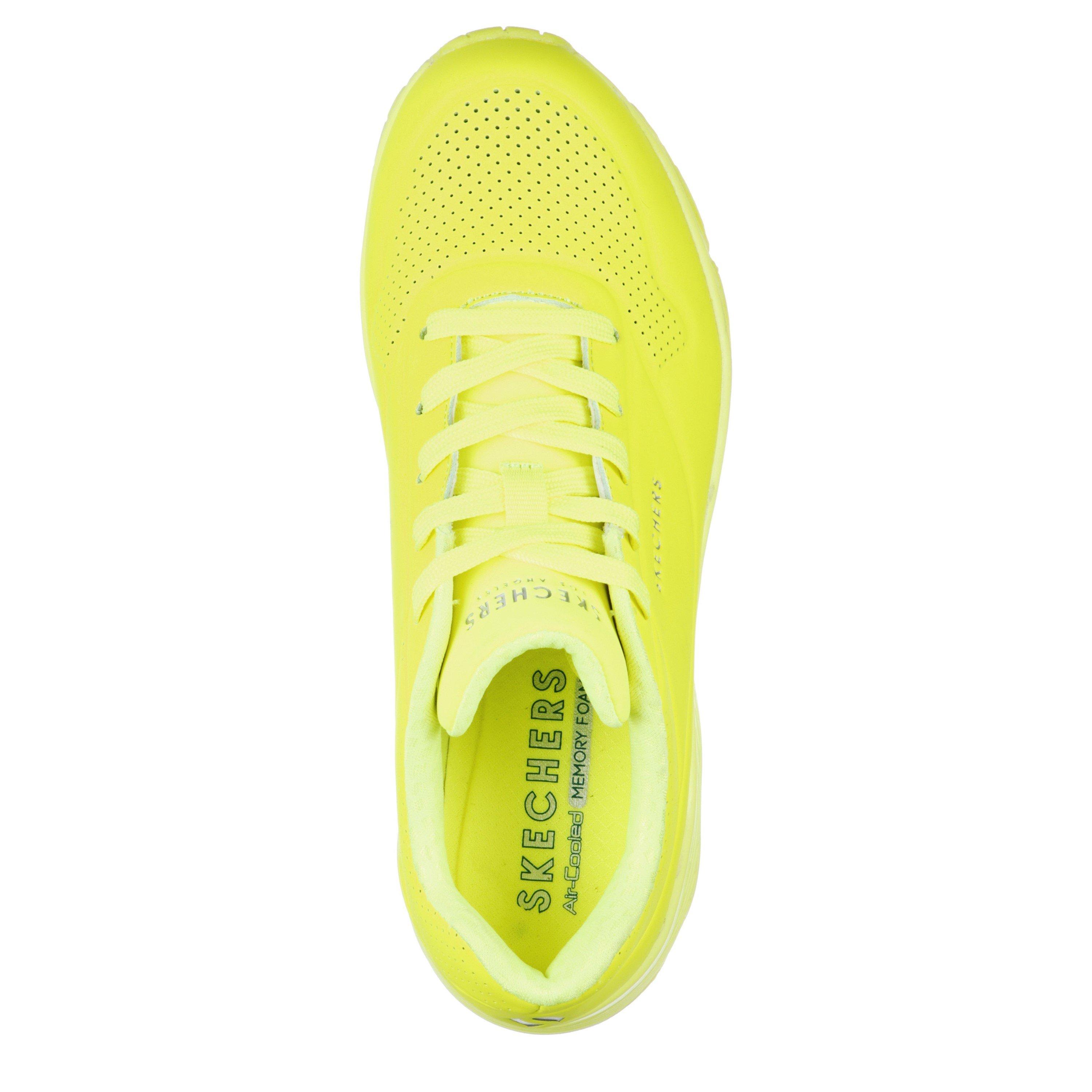 Neon Yellow - Skechers - Durabuck Lace Up Sneaker Low-Top Trainers Womens - 5