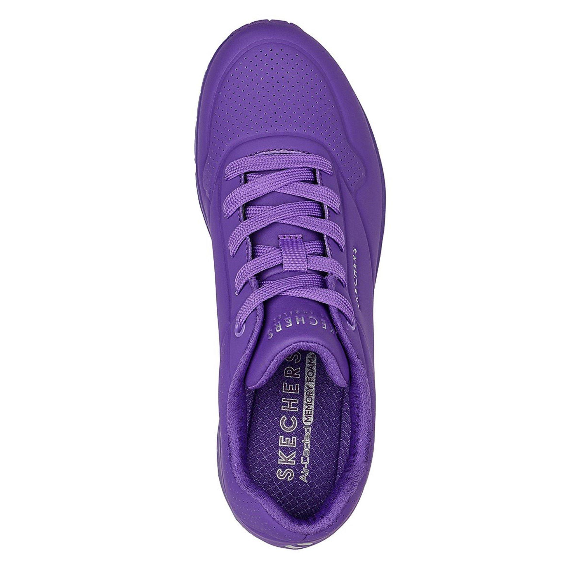 Morado - Skechers - Durabuck Lace Up Sneaker Low-Top Trainers Womens - 6