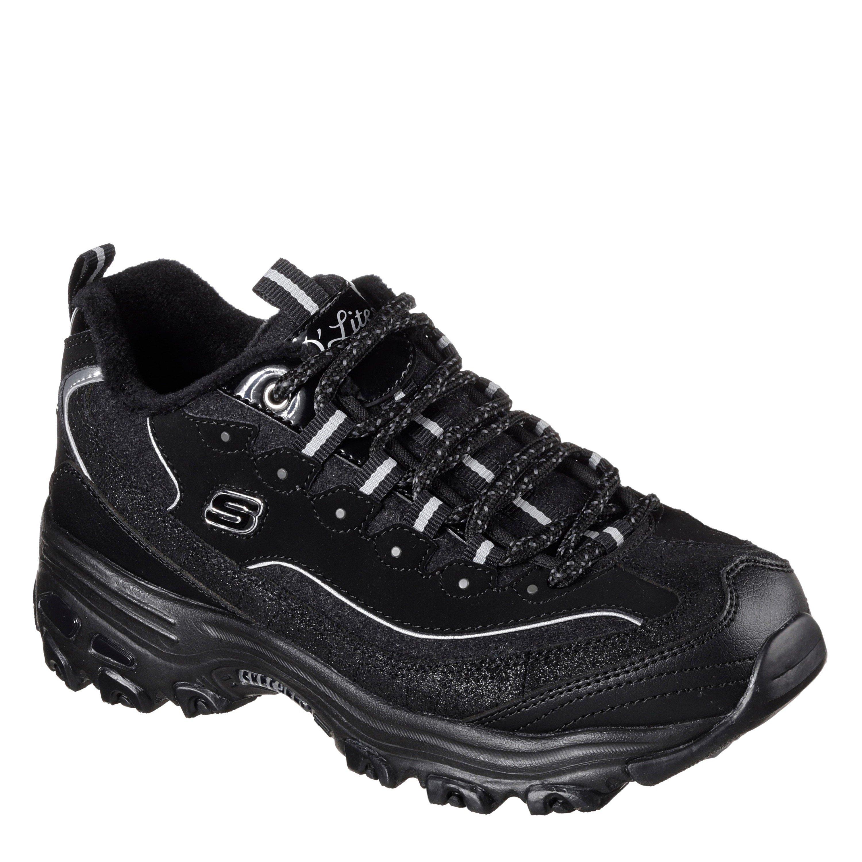 Black/Black - Skechers - Women's Classic Low-Top Trainers - 3