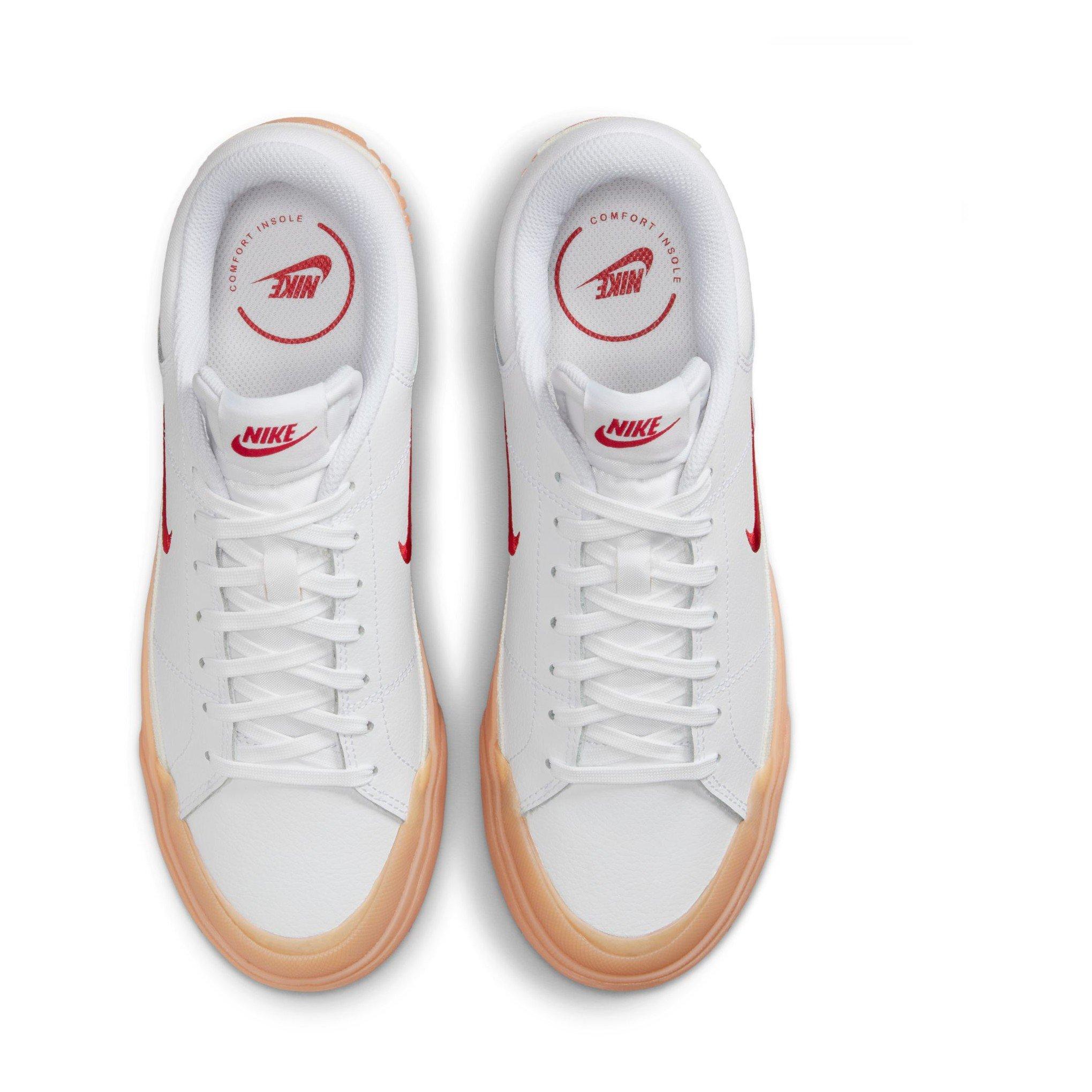 White/Red - Nike - Court Legacy Lift Womens Shoes - 5