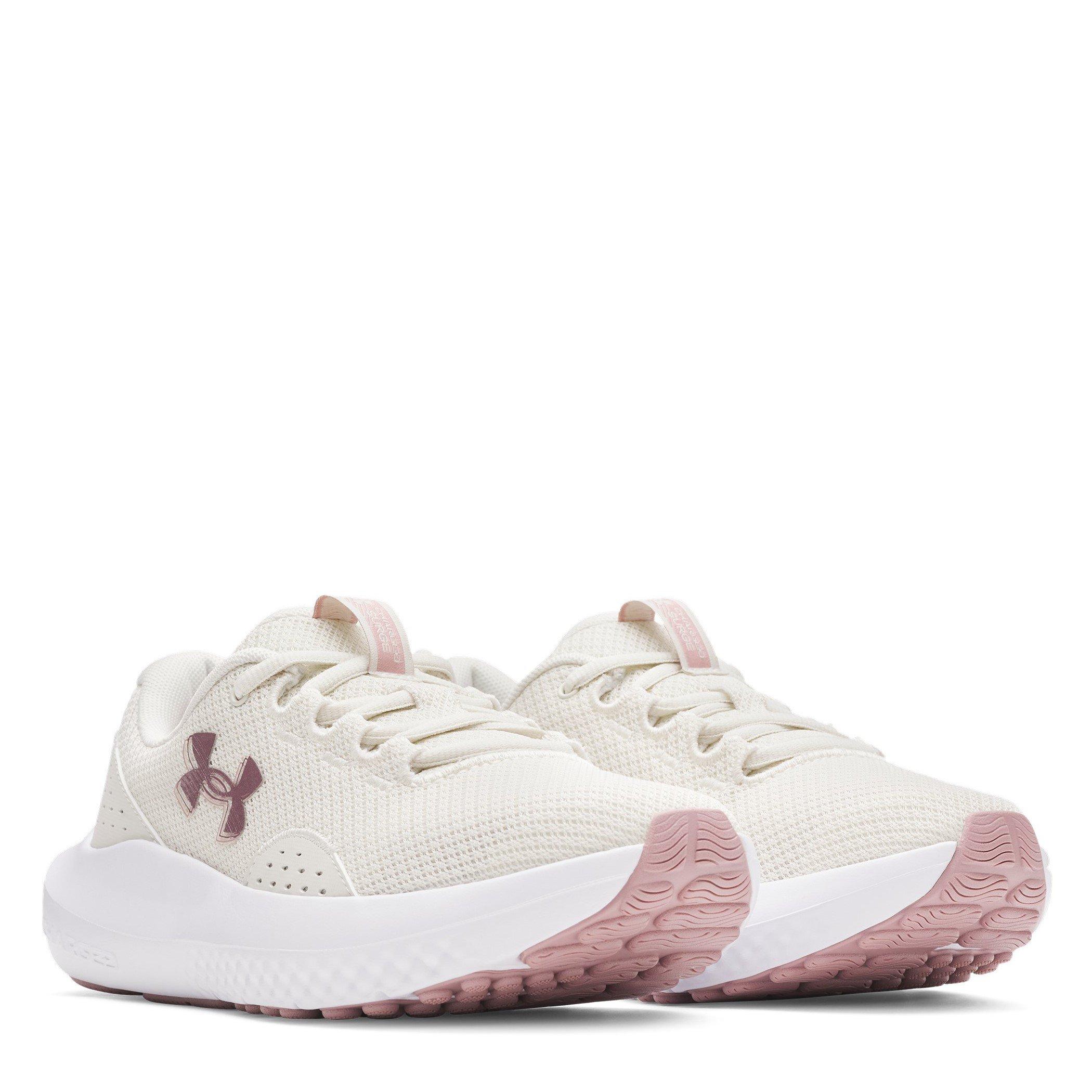 White/Tour.Pink - Under Armour - Charged Surge 4 Womens Running Shoes - 5