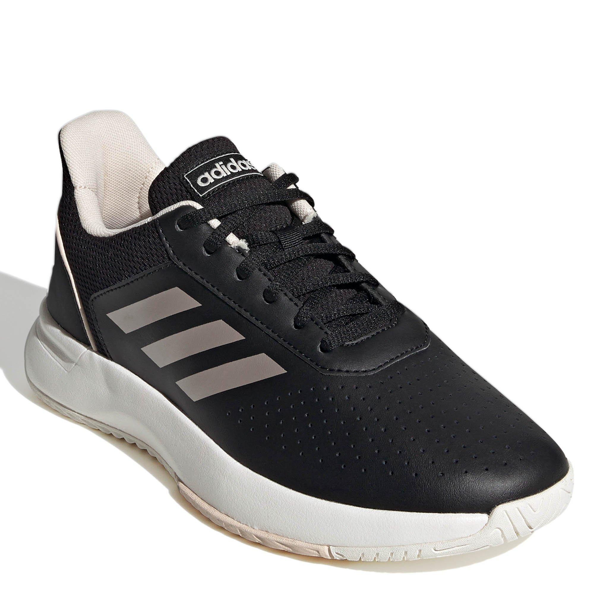 Blk/Wht/Pink - adidas - Courtsmash Womens Shoes - 5
