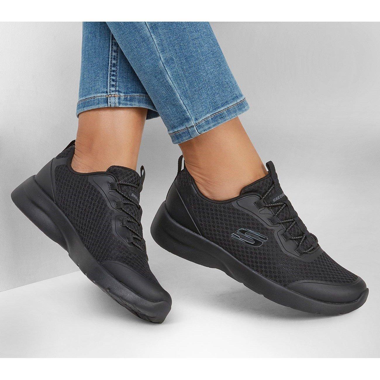 Triple Black - Skechers - Dynamight 2.0 Social Orbit Womens Trainers - 7