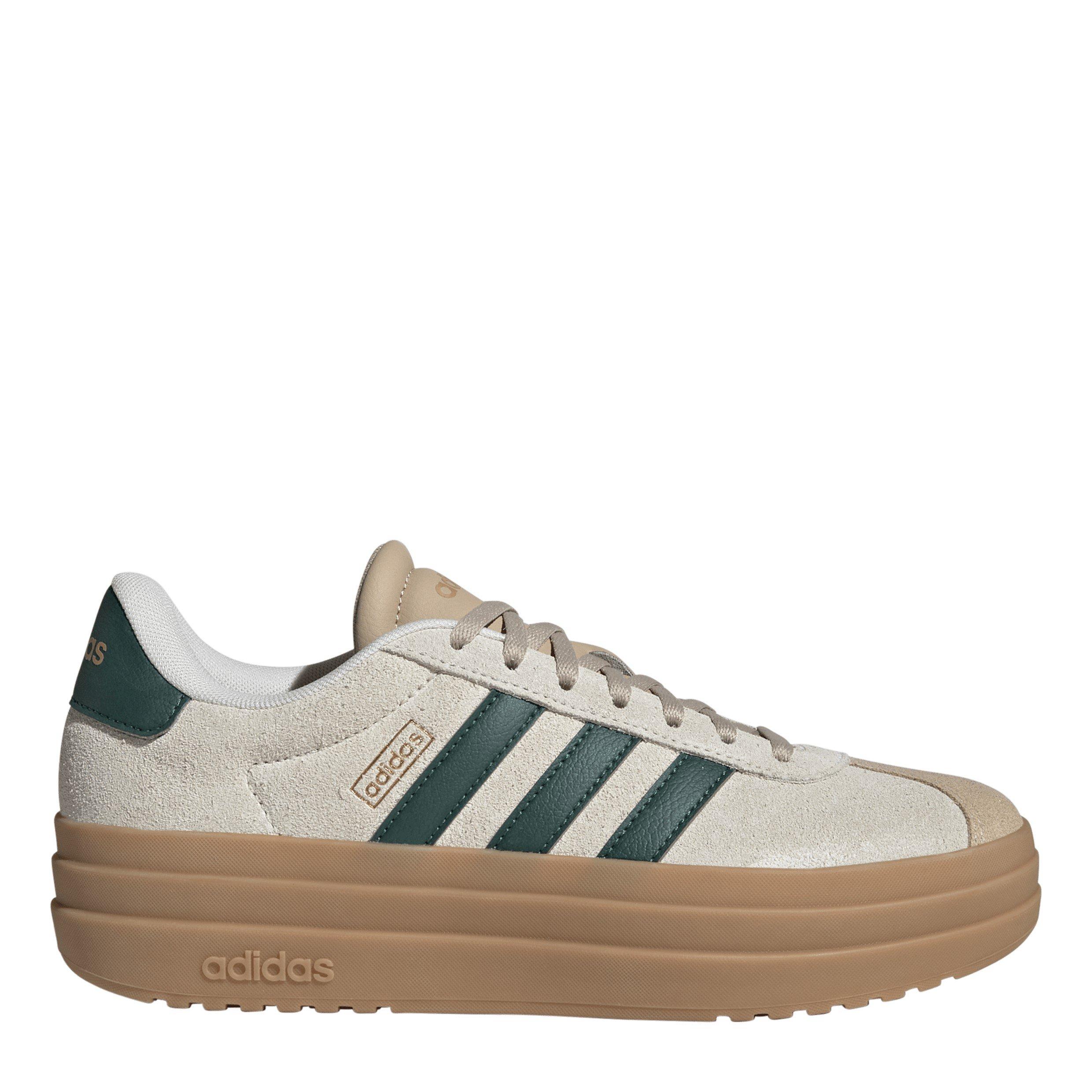 Adidas Women's Vl Court Bold Trainers - Beige/Green - 5.5 (38.7)