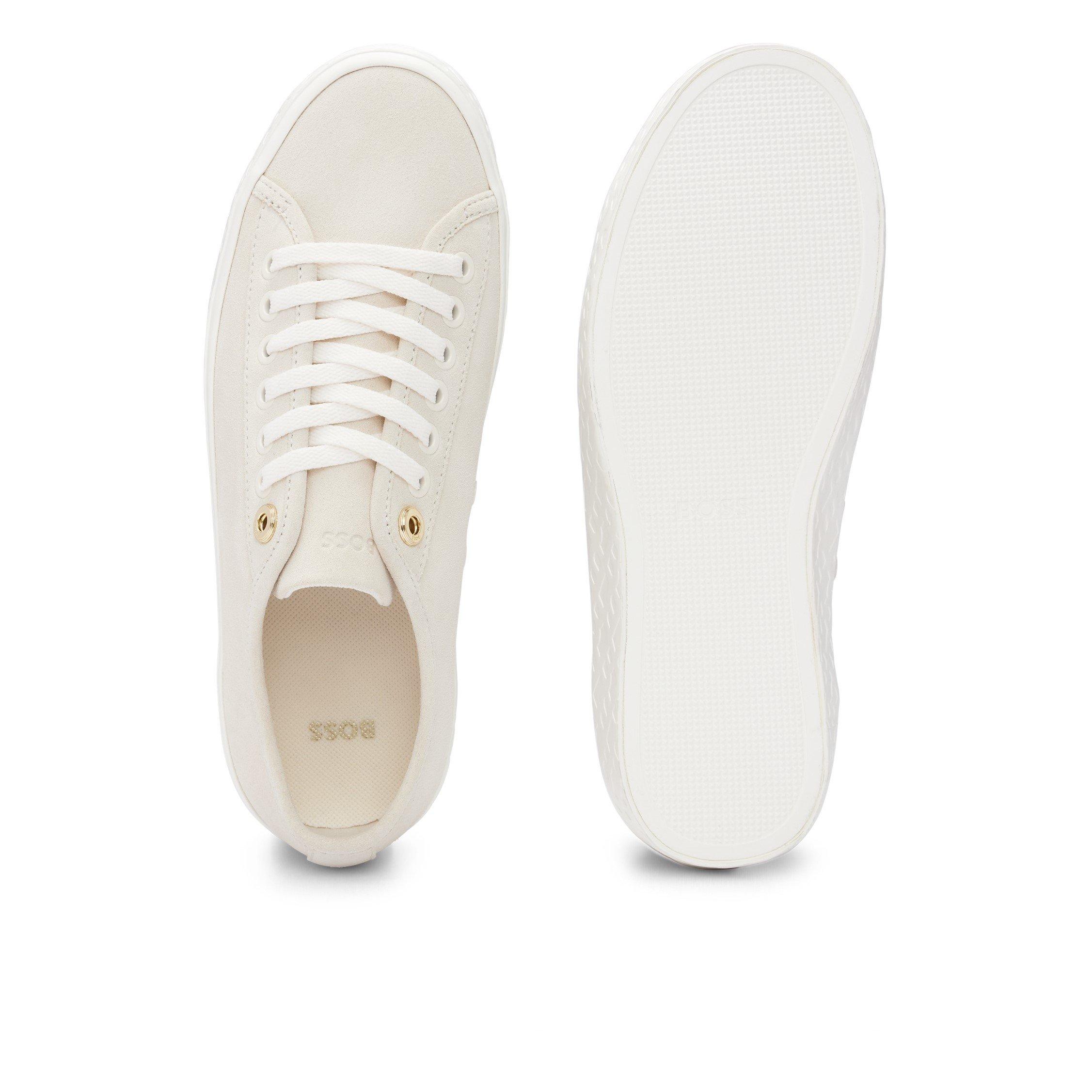 Open White - Boss - Women's Aiden Tennis Shoes, Iconic Logo - 5