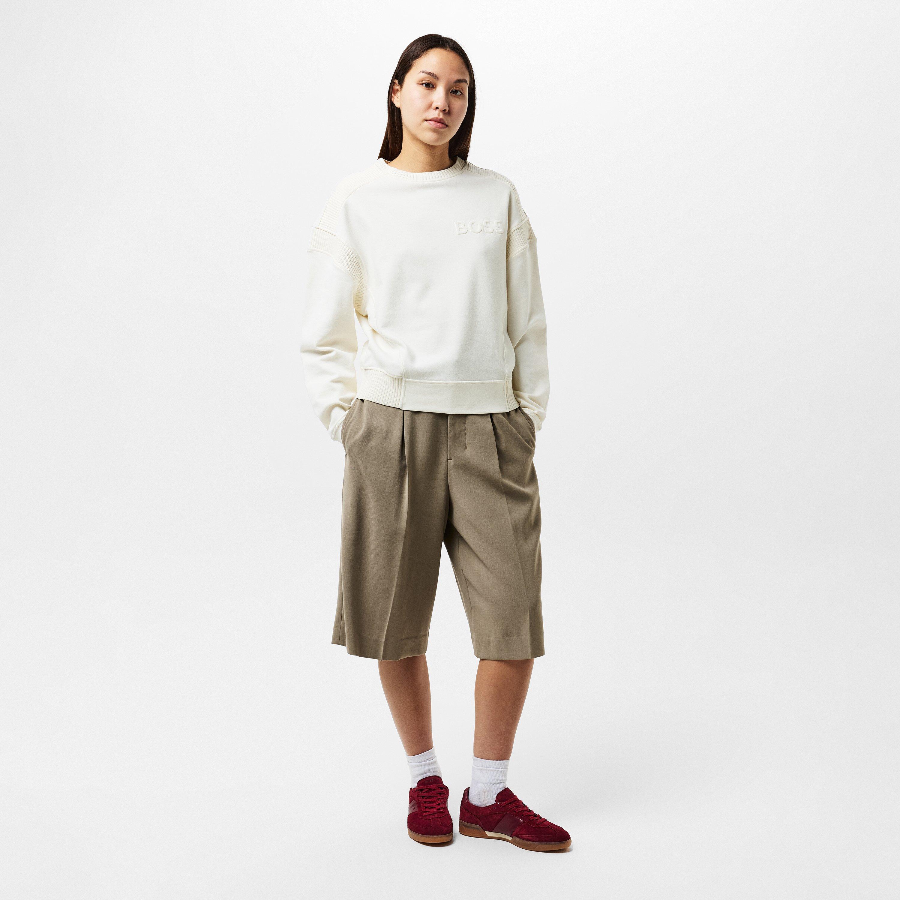 Dark Red - Boss - Women's Brenta Court Suede and Leather Trainers - 7