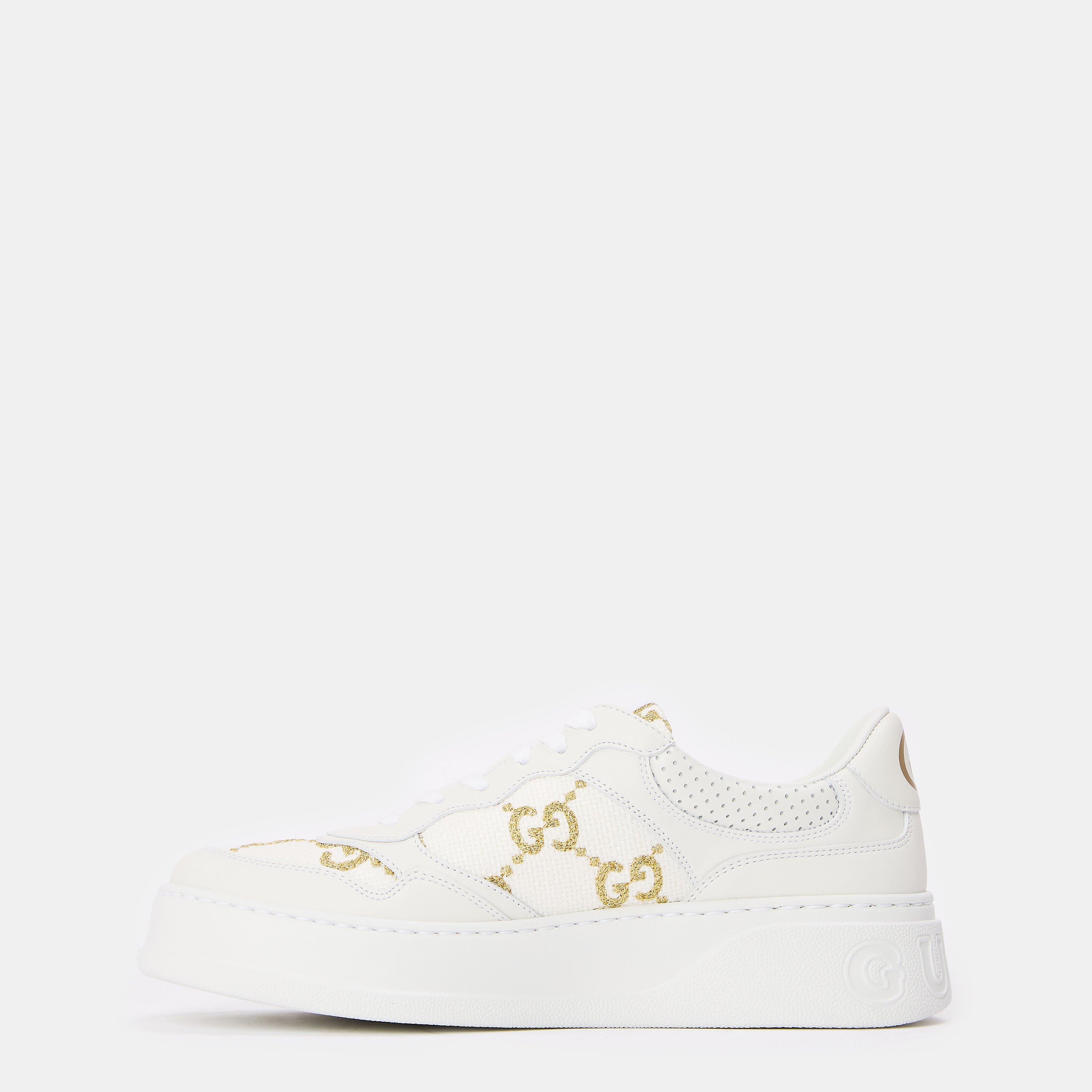White - Gucci - Women's GG Leather Trainers - 2