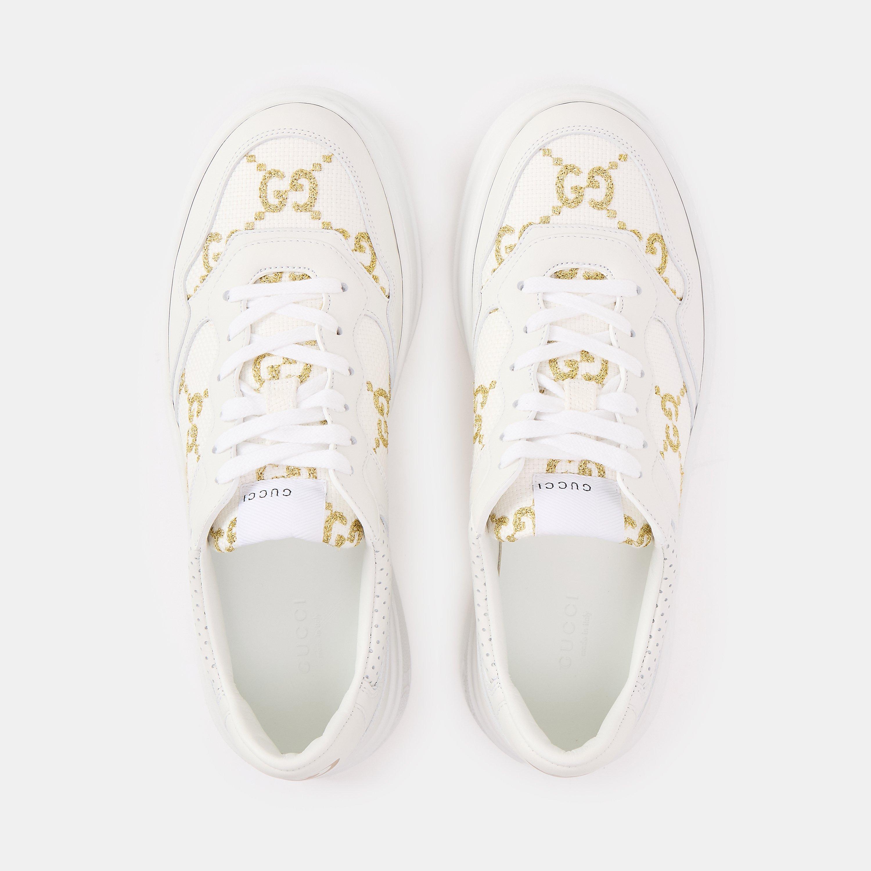White - Gucci - Women's GG Leather Trainers - 6