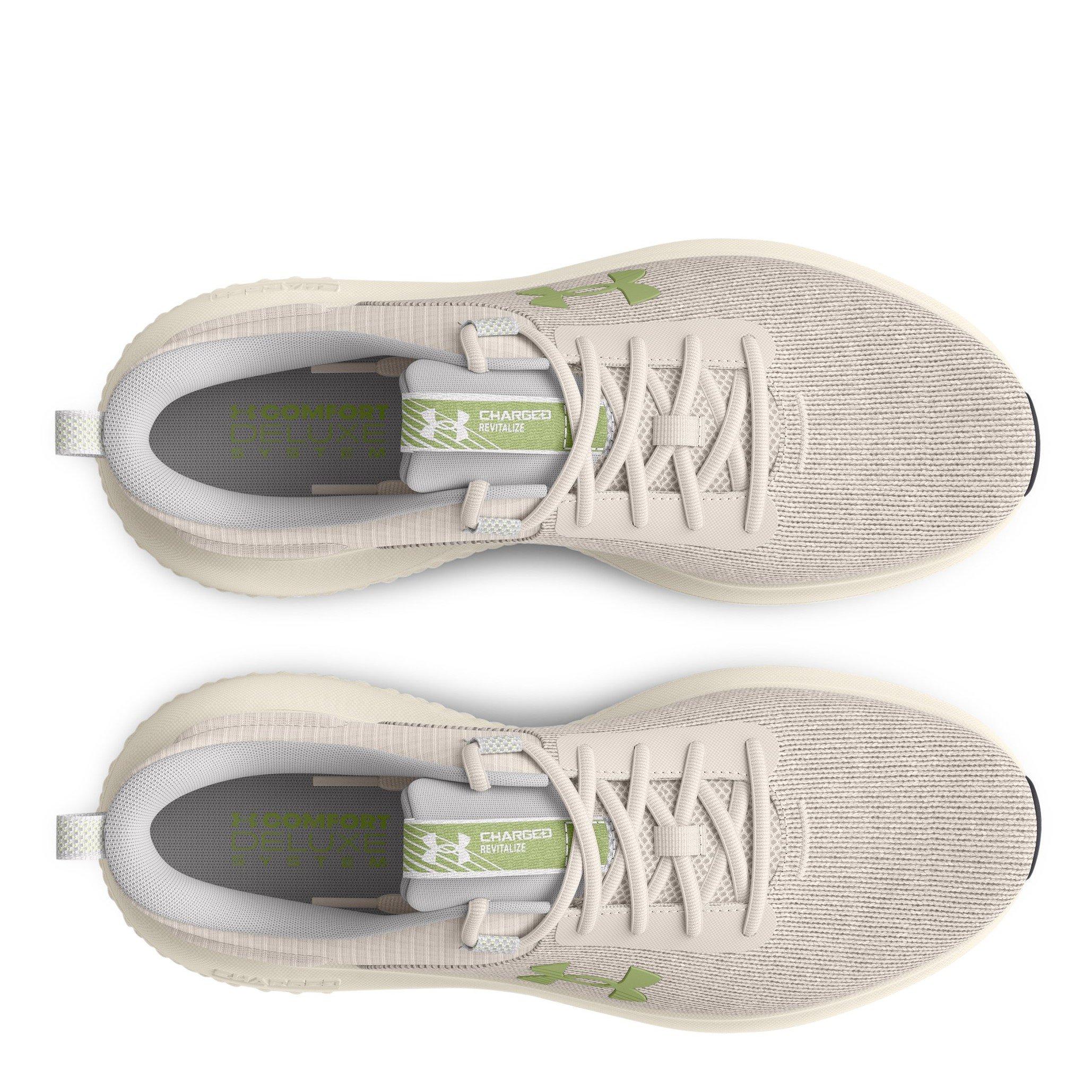 Gray/Wht/Green - Under Armour - Charged Revitalize Running Shoes Womens - 4